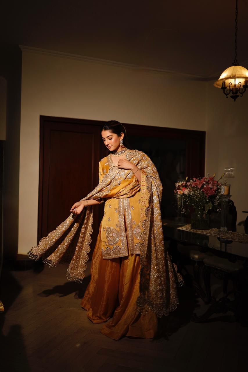MEHER TALUJA In Mustard kurta sharara set