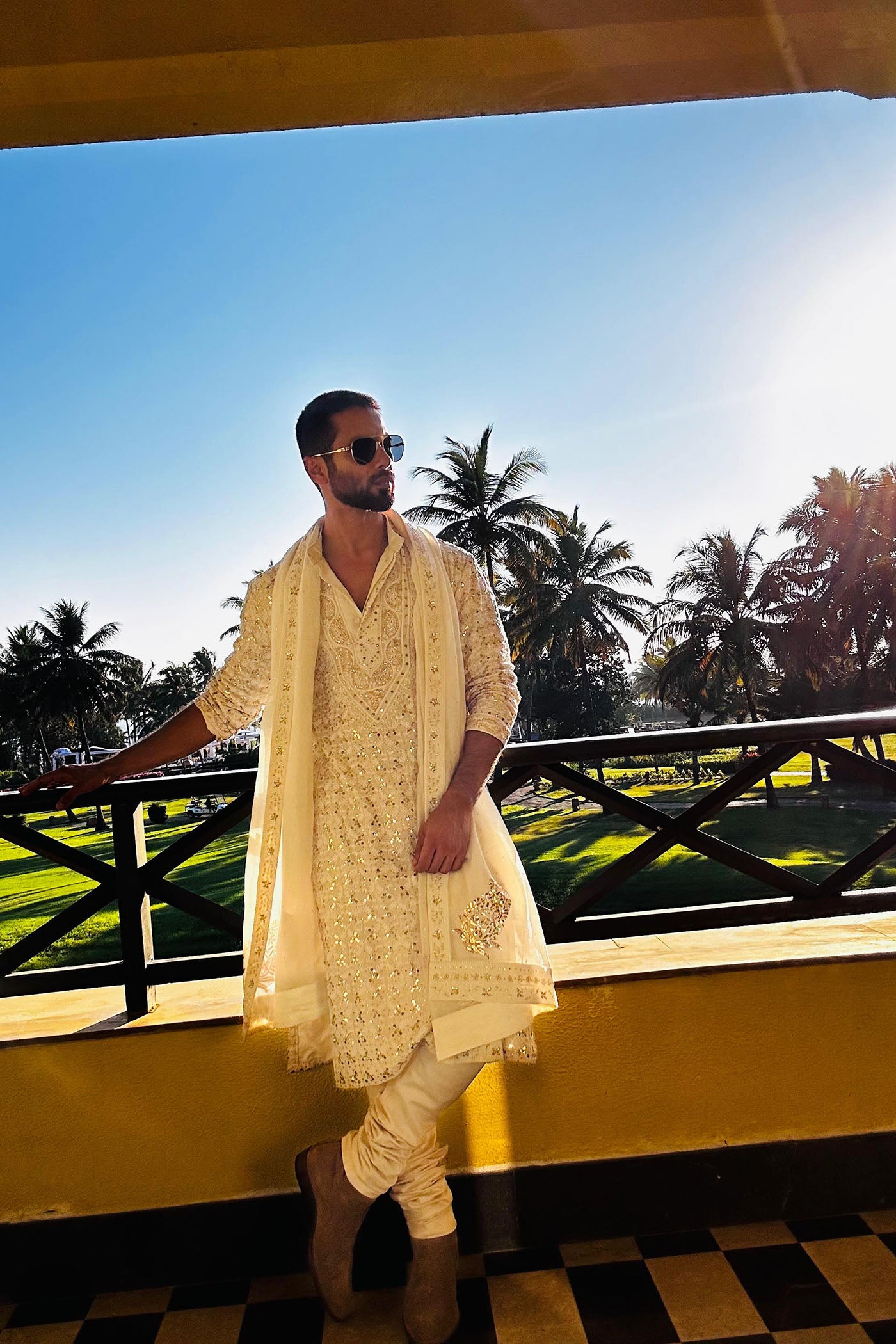 Ivory Chikan Kurta Set