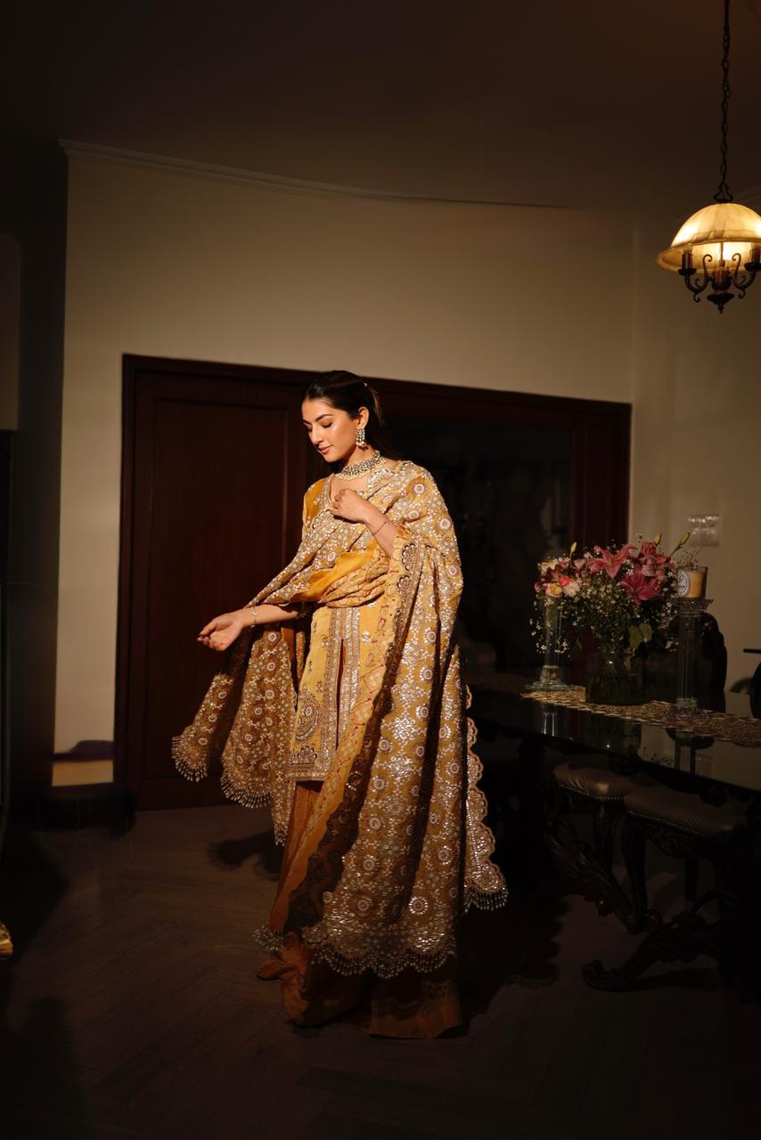 MEHER TALUJA In Mustard kurta sharara set