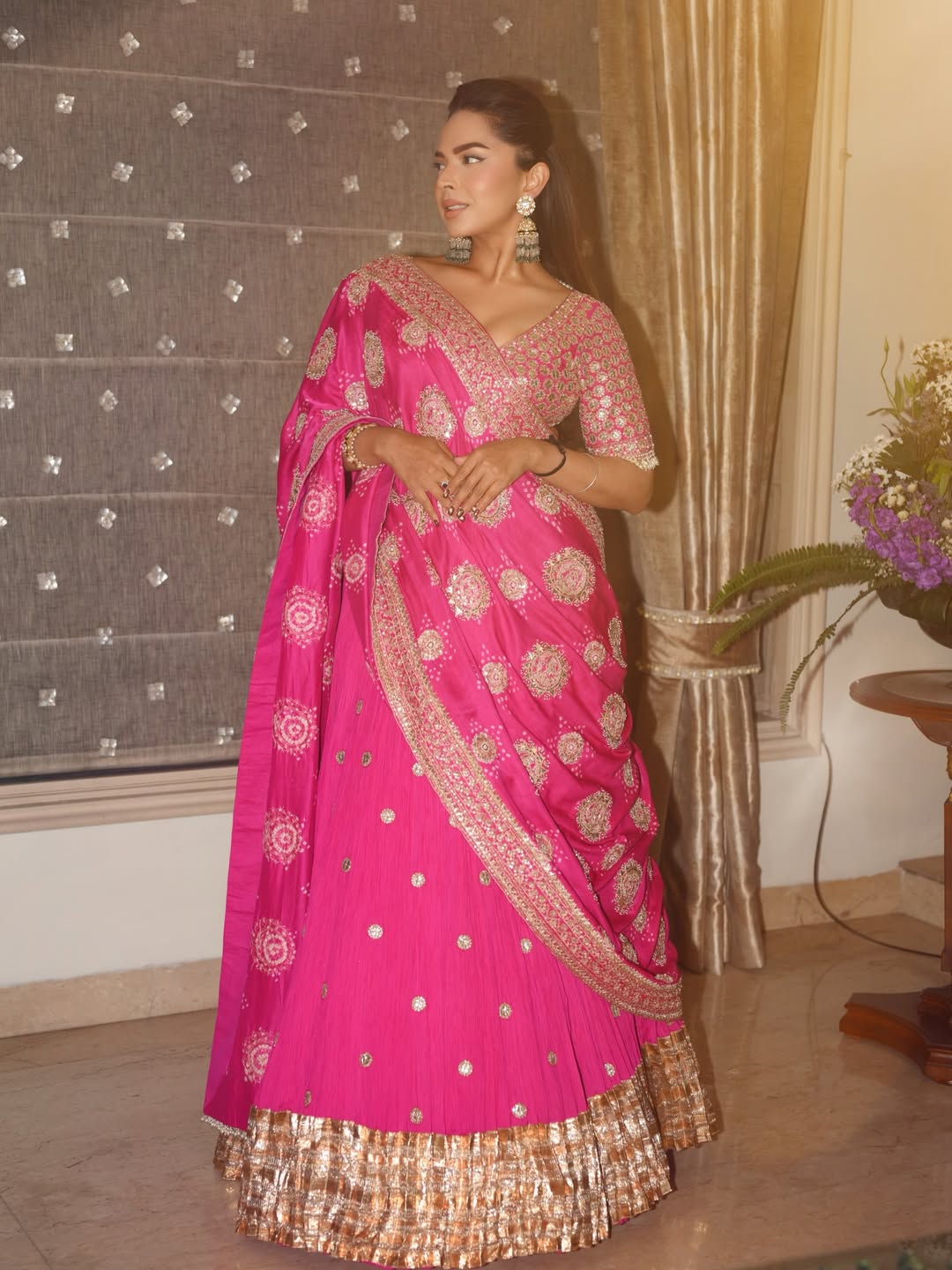 CHANDNI GIRDHAR In Pink crush lehenga set