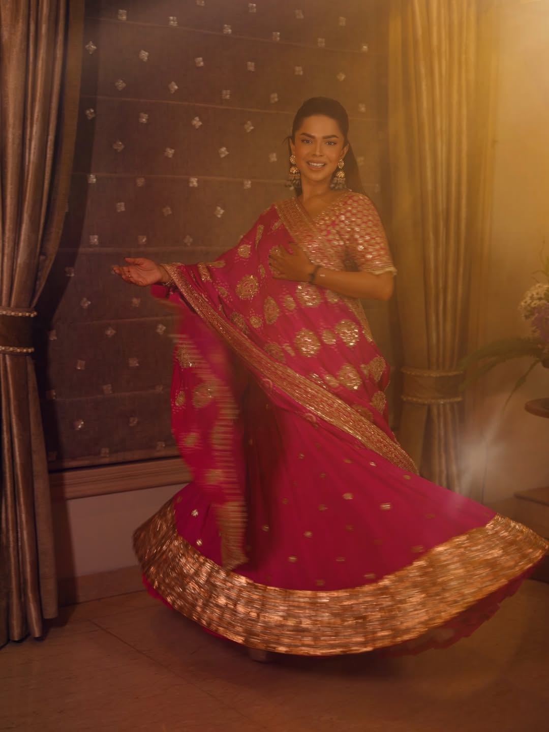 CHANDNI GIRDHAR In Pink crush lehenga set