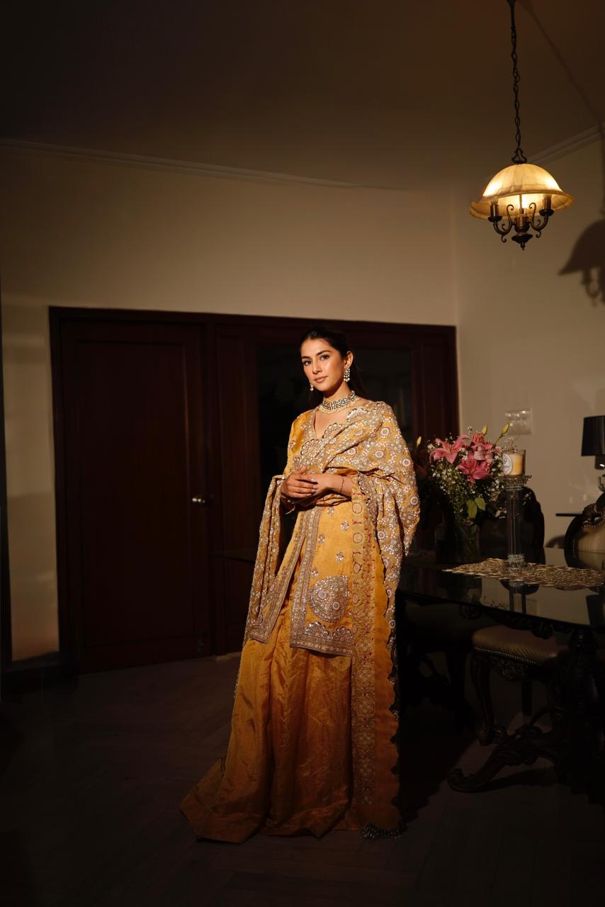 MEHER TALUJA In Mustard kurta sharara set