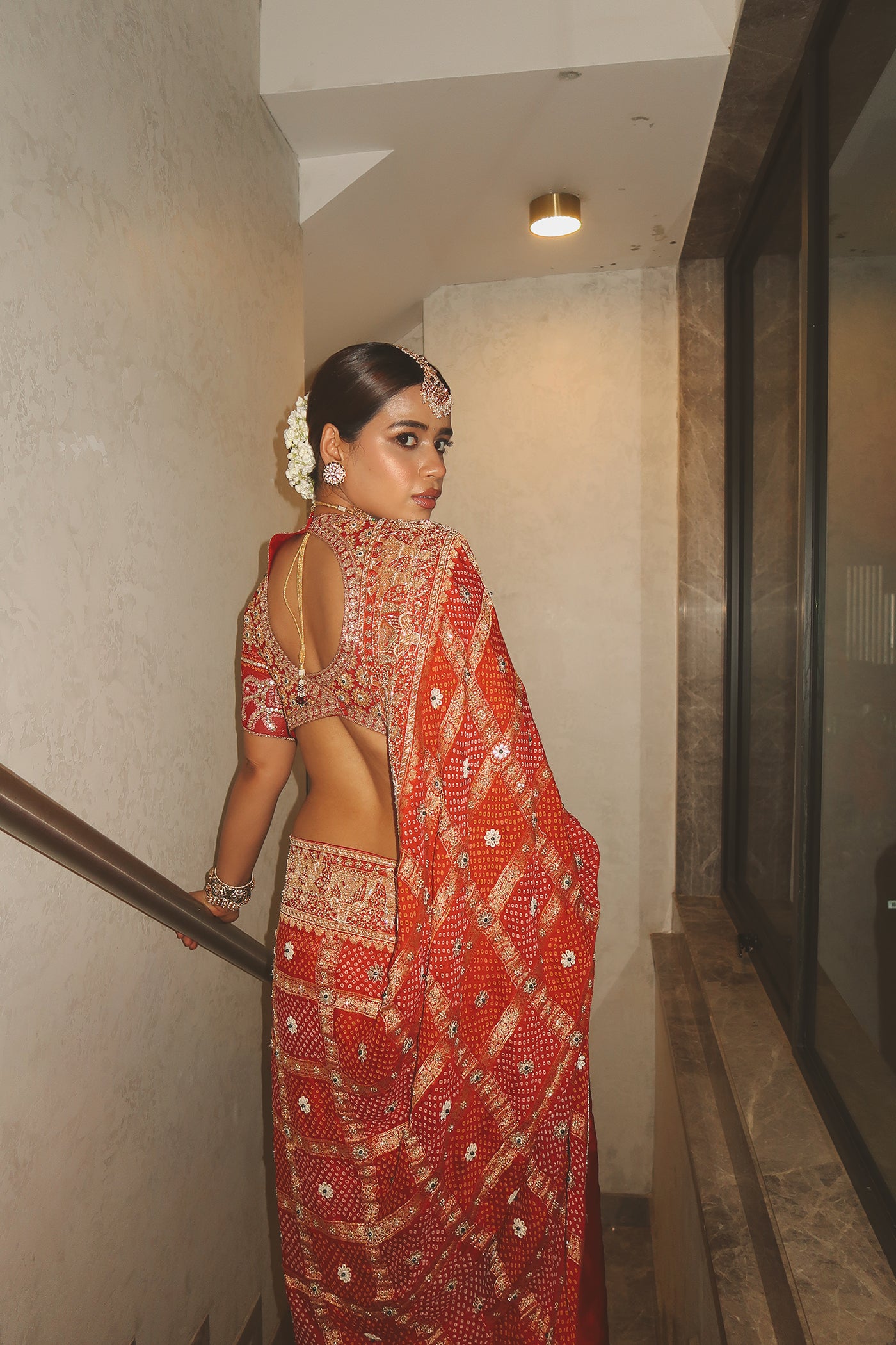 RIYA BHANSALI IN RED GHARCHOLA SAREE SET