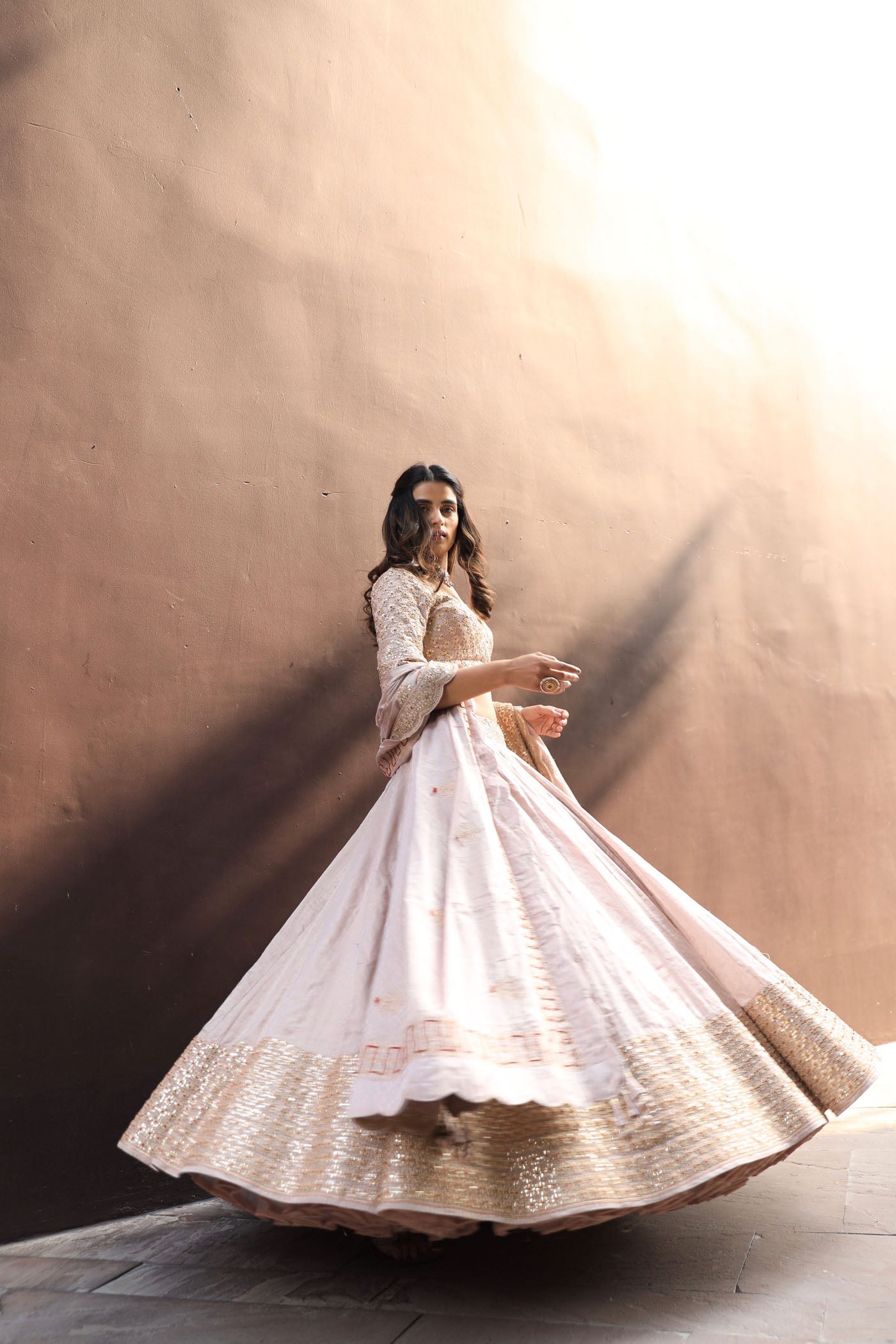 Blush Banarasi Lehenga Set