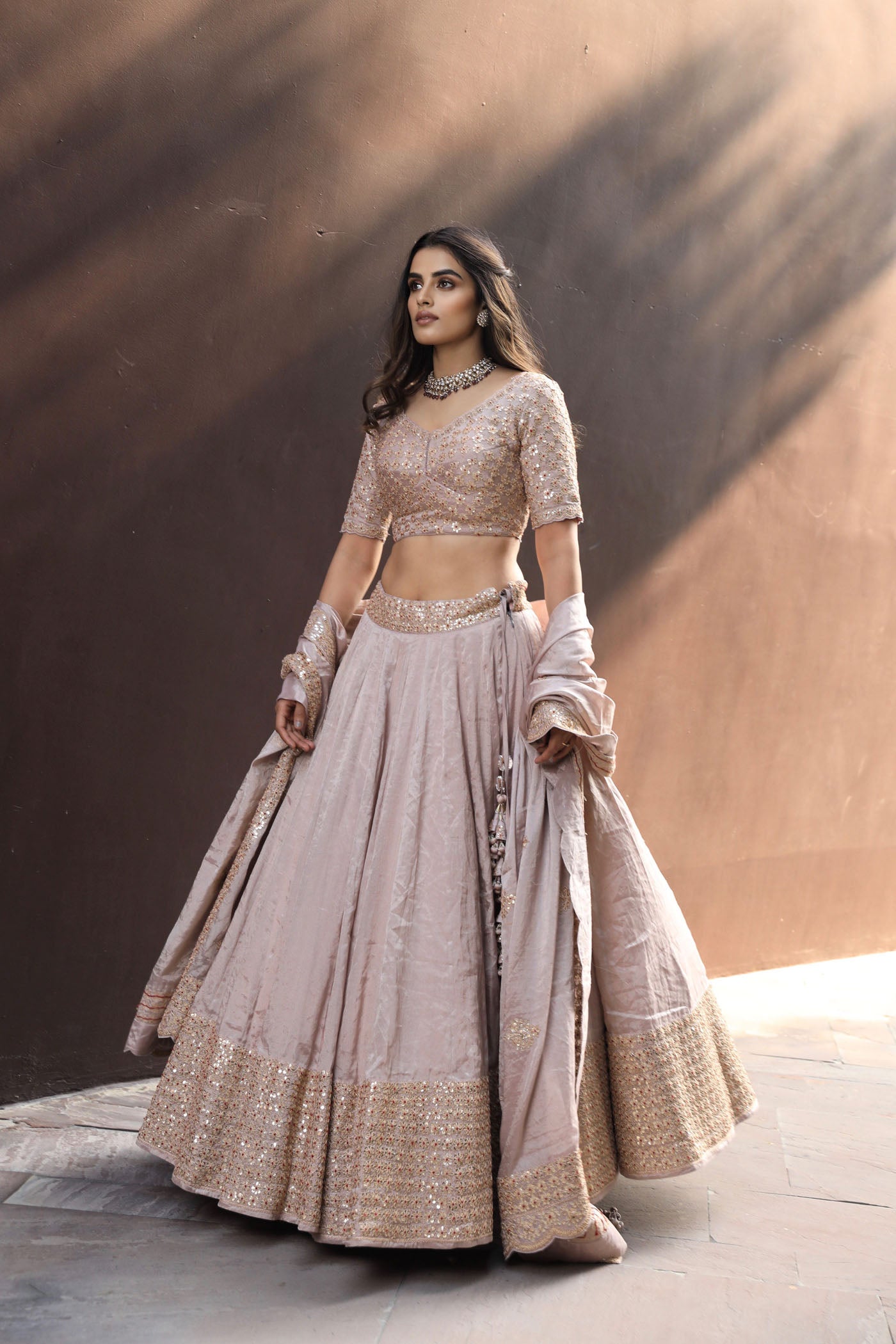 Blush Banarasi Lehenga Set