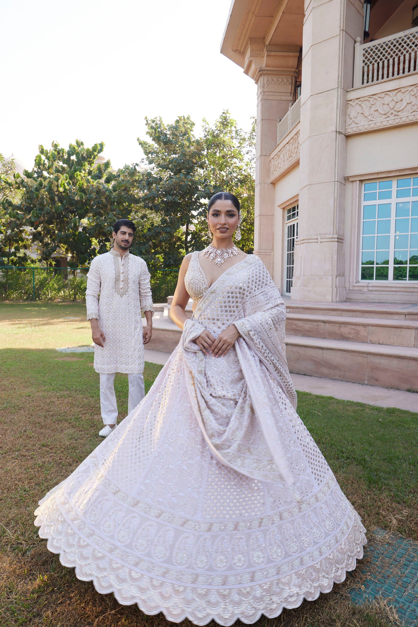 Ivory Chikankari Lehenga Set
