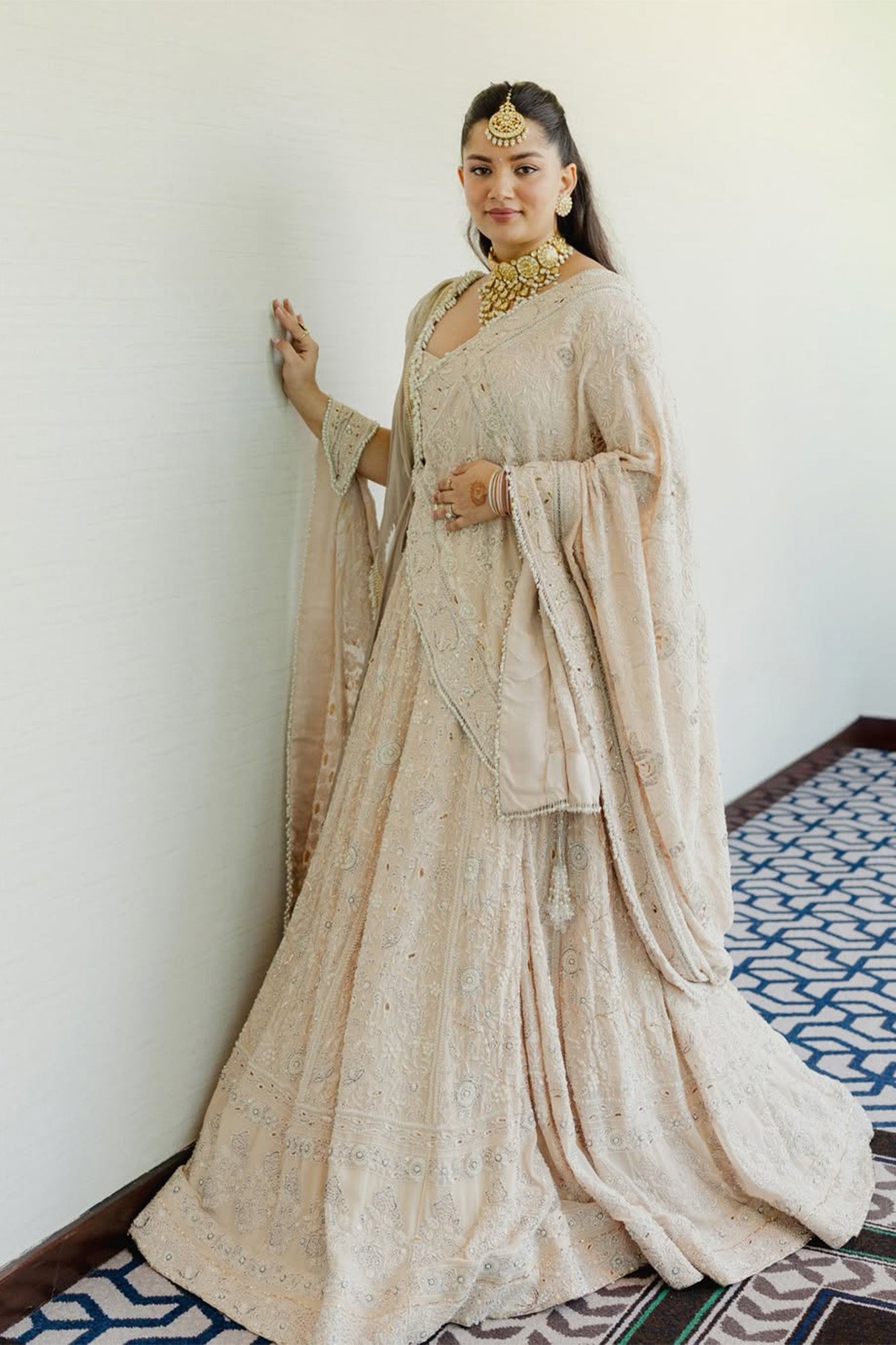 MEDHA BAHUGUNA IN BLUSH PINK LUCKNAWI LEHENGA SET