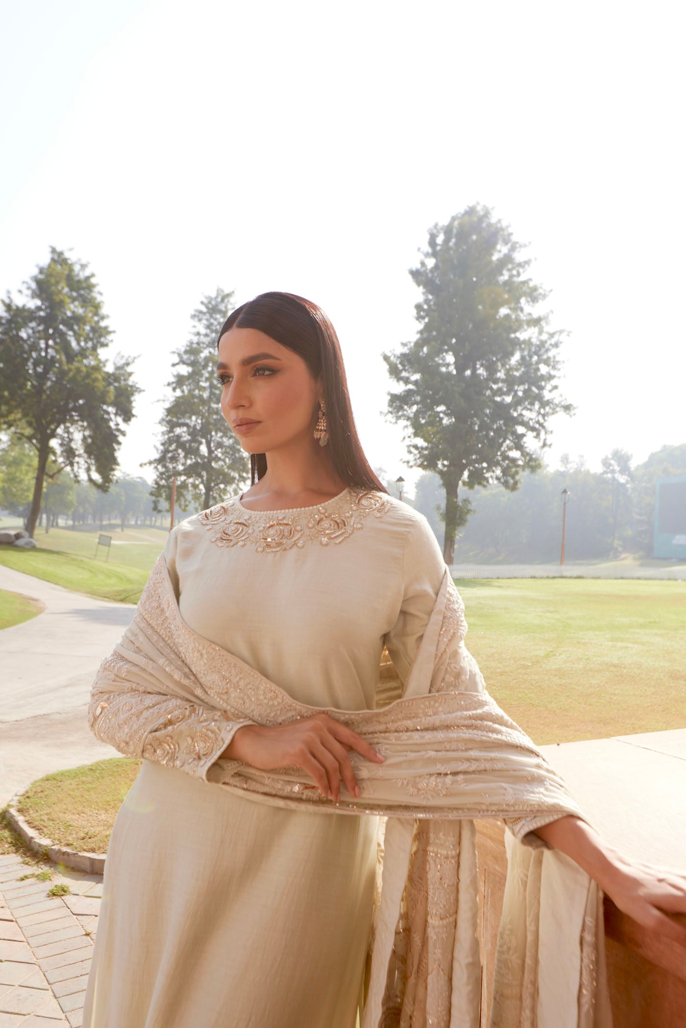 Grey Embroidered Kurta Set