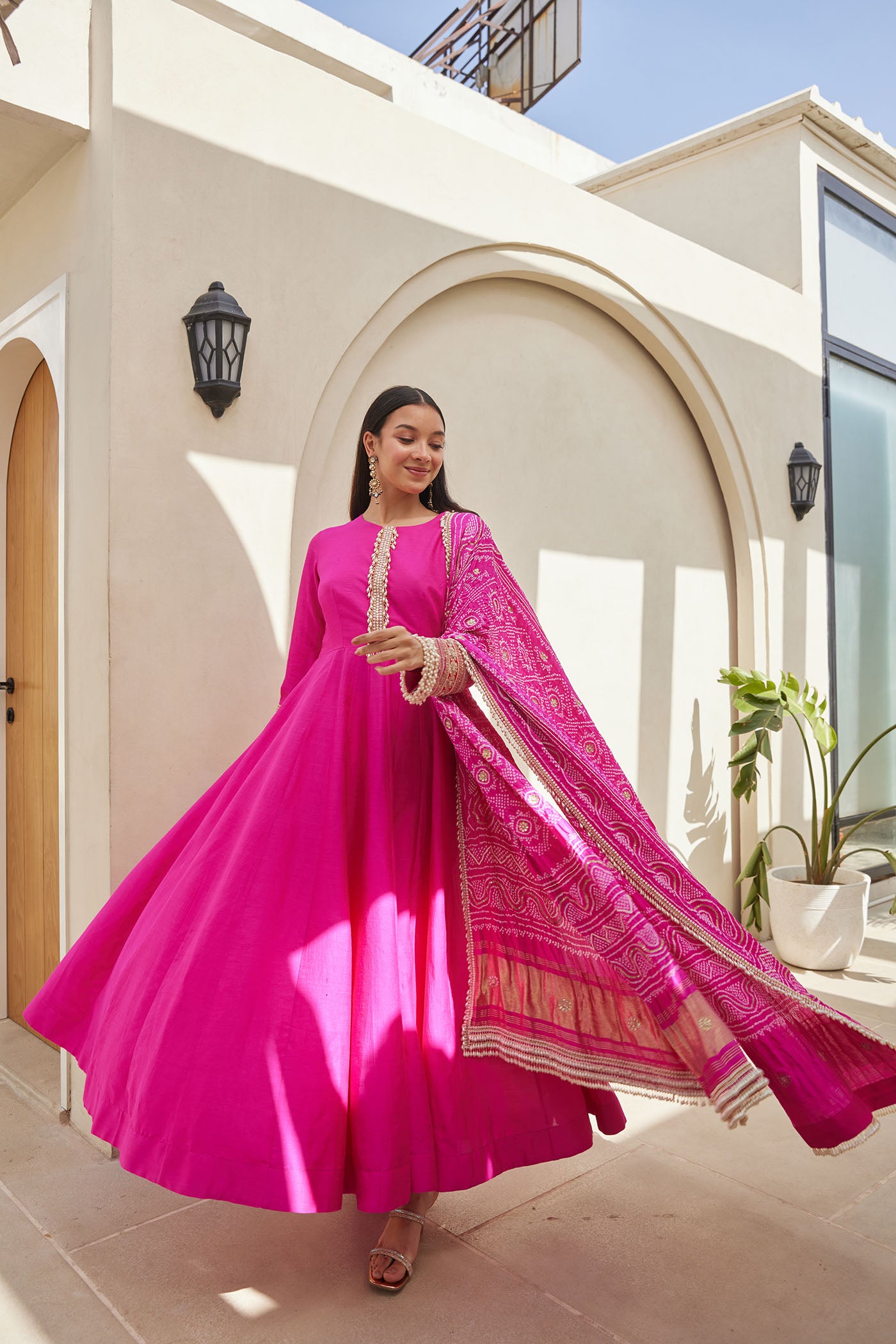 Pink Anarkali Set