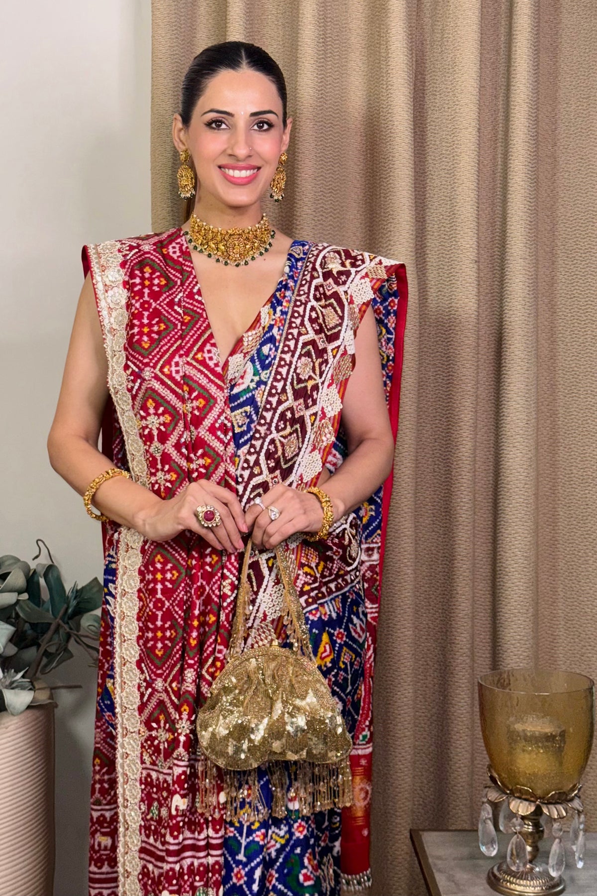 Shruti Khanna In Neelambara Rich Blue Patola Saree
