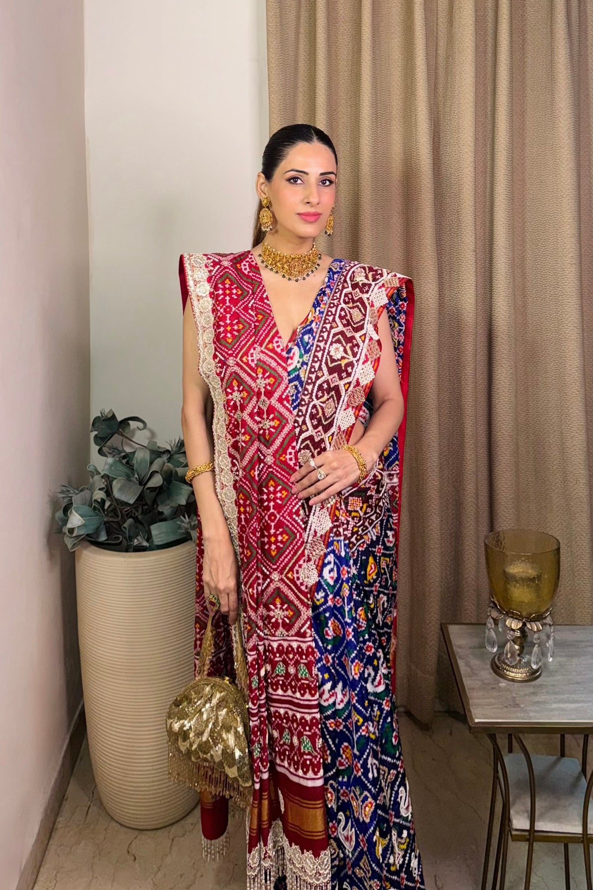 Shruti Khanna In Neelambara Rich Blue Patola Saree