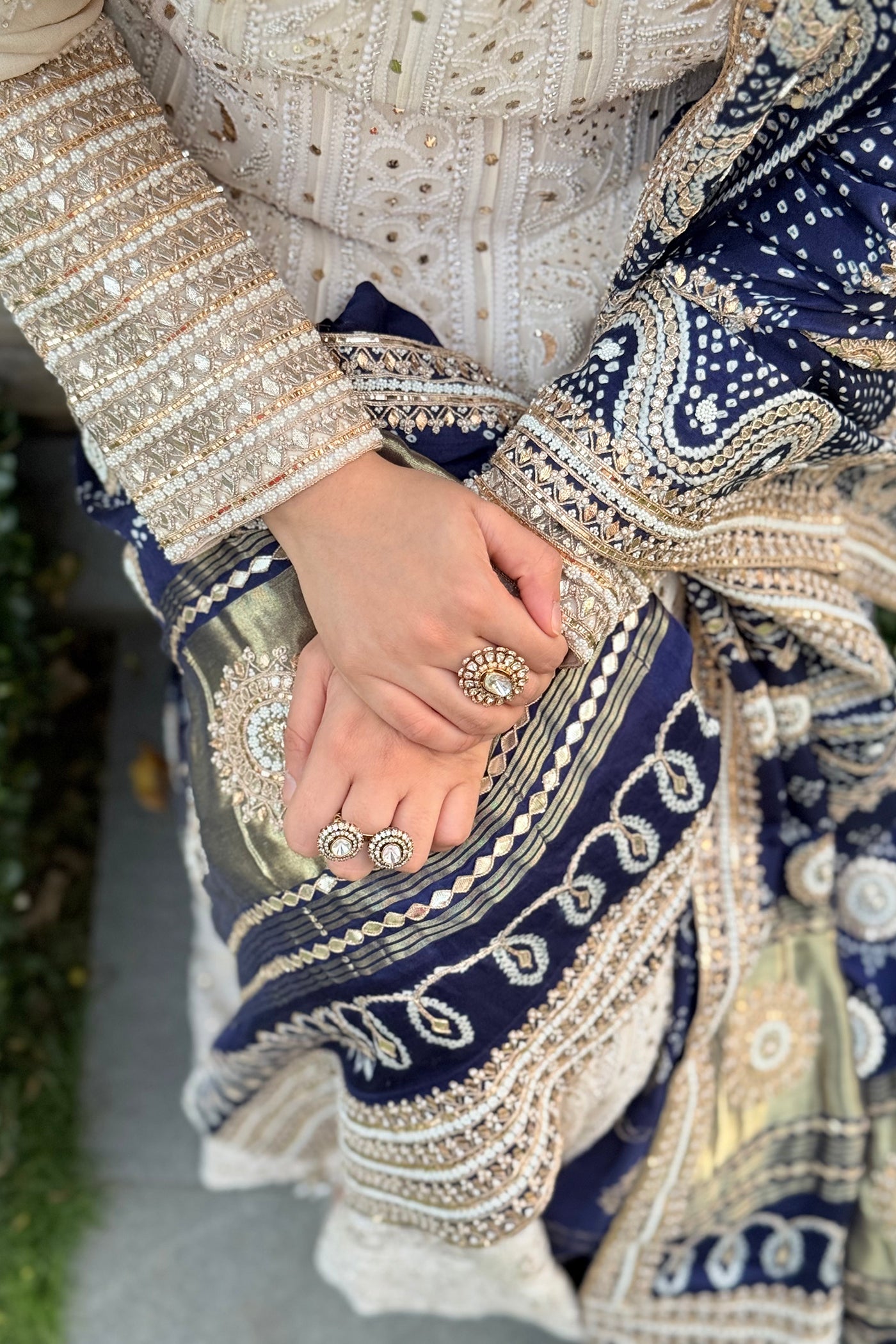 Ivory Georgette Chikankari Anarkali Set