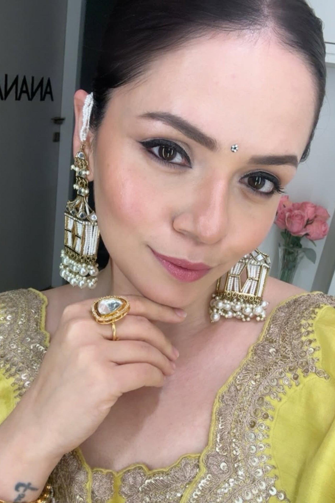 HEENA SOMANI In mehendi green silk sharara set with bandhani dupatta