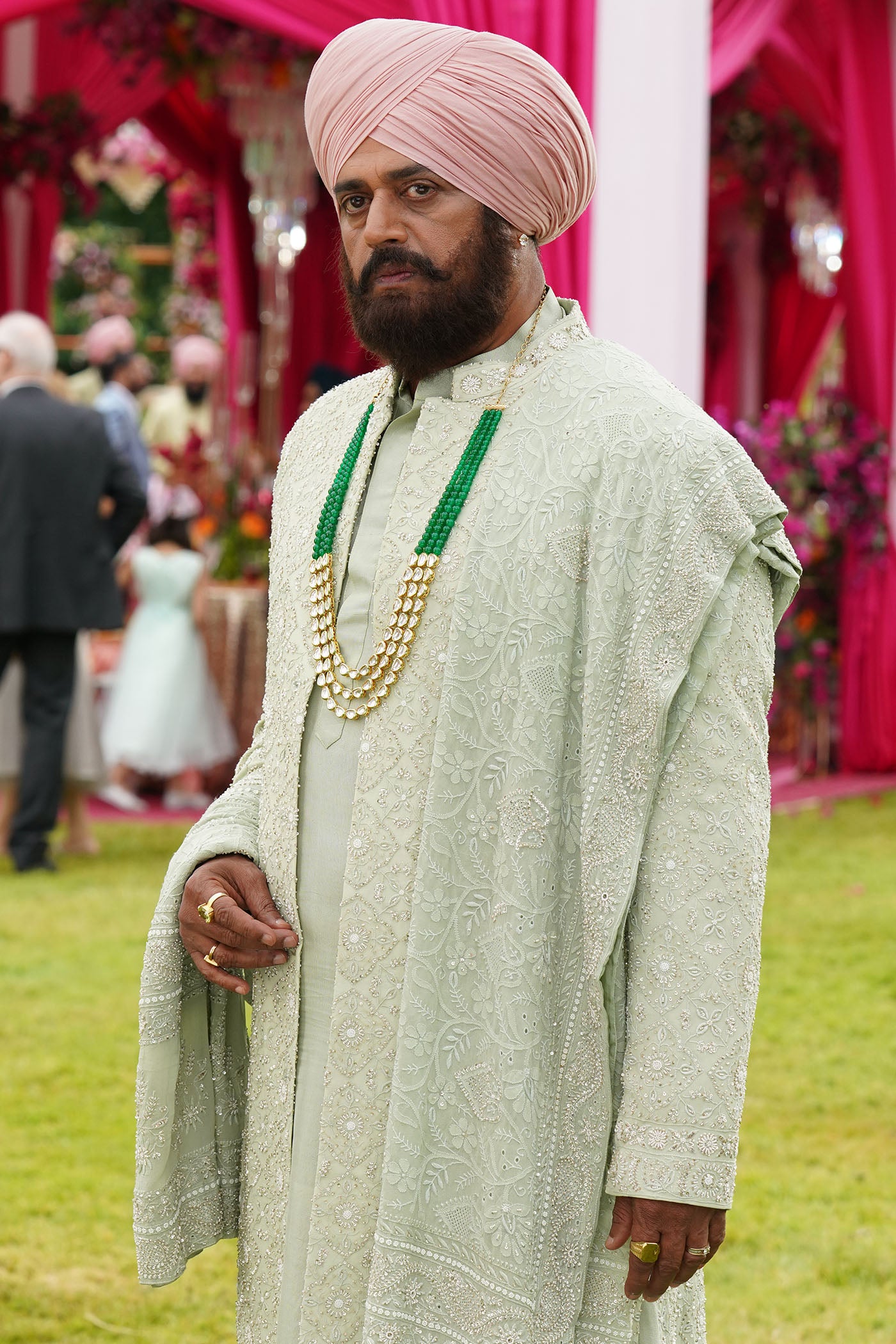 Mint Green Sherwani With Dupatta