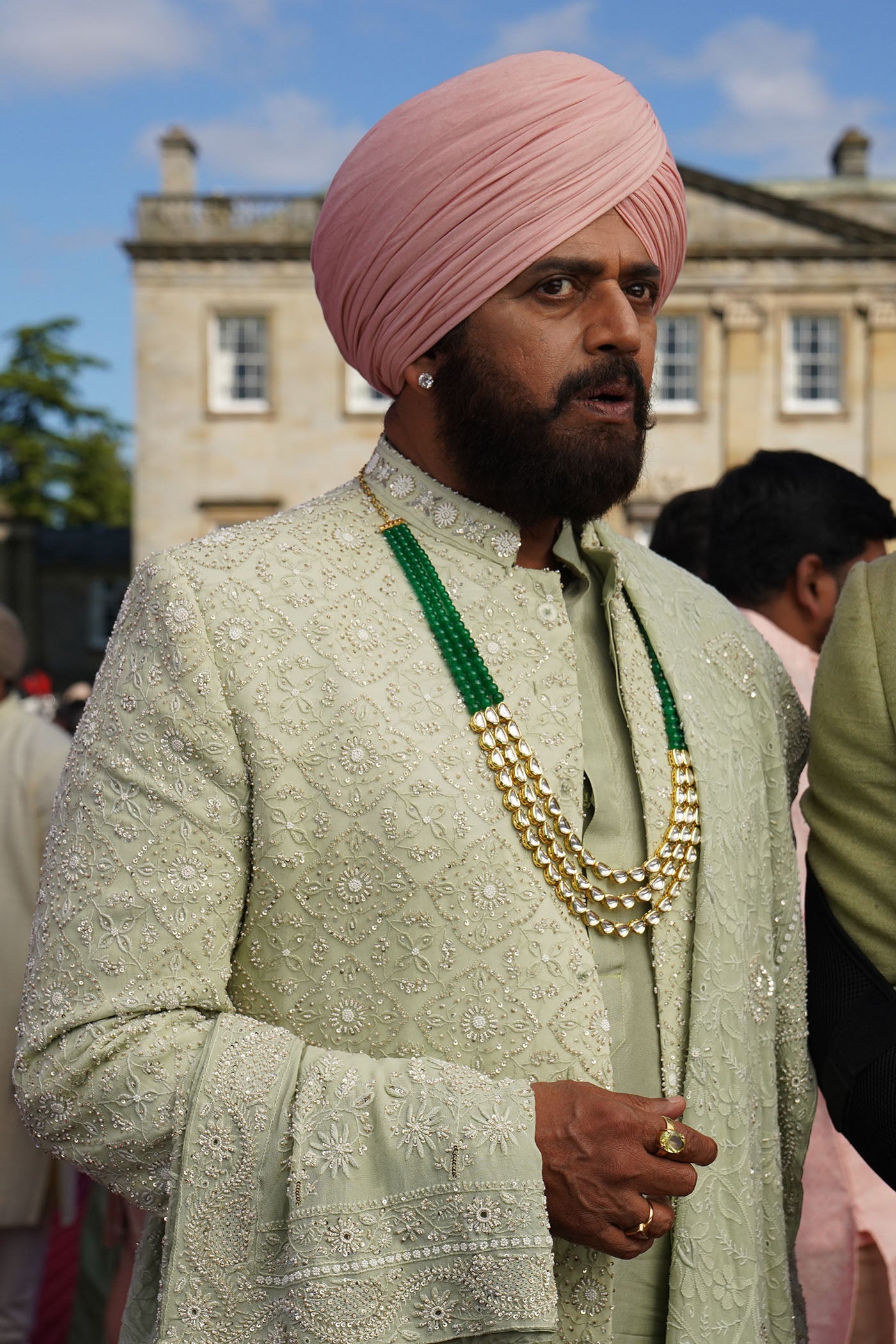 Mint Green Sherwani With Dupatta