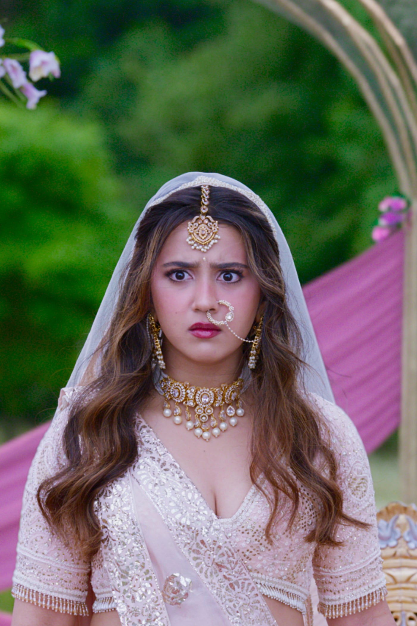 Blush Pink Chikan Lehenga Set