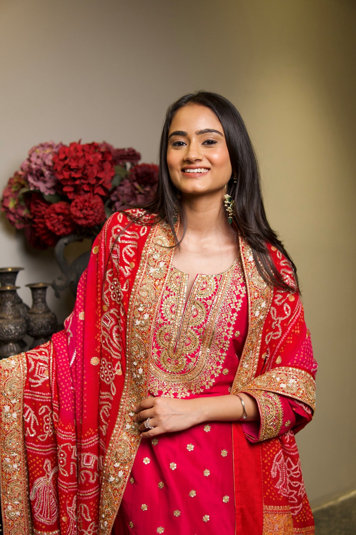 Vanya Bahl In Shahi Rani Bandhani Sharara Set
