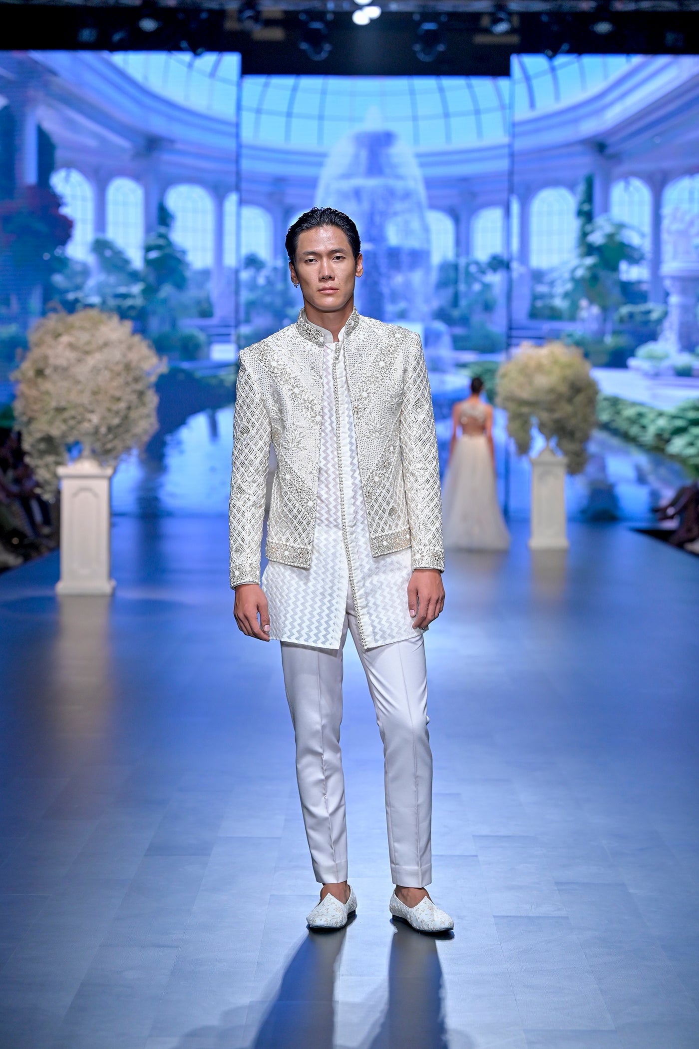 Ivory Embellished Bandhgala Jacket Set