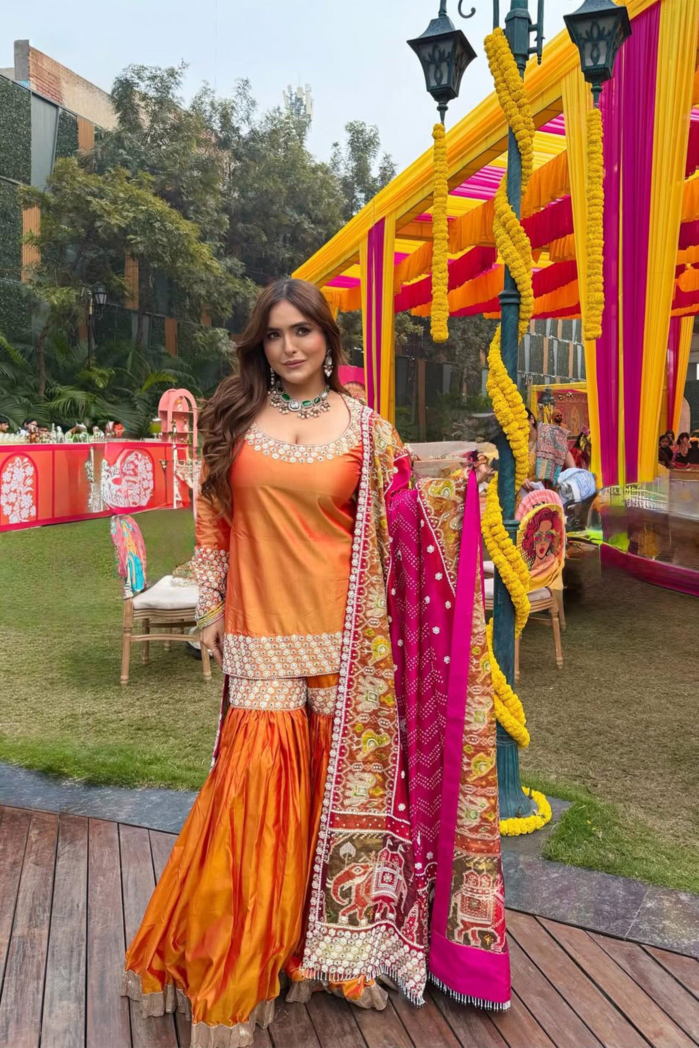 SONAM CHABBRA In Kesari Sharara Set