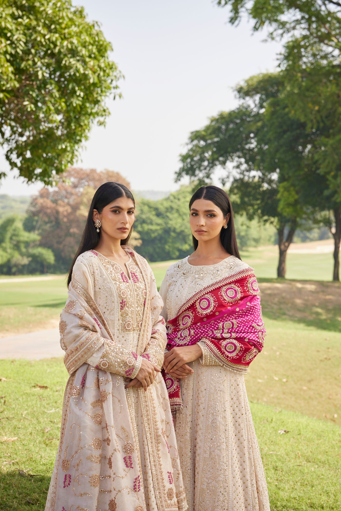 Ivory Chikankari Anarkali Set