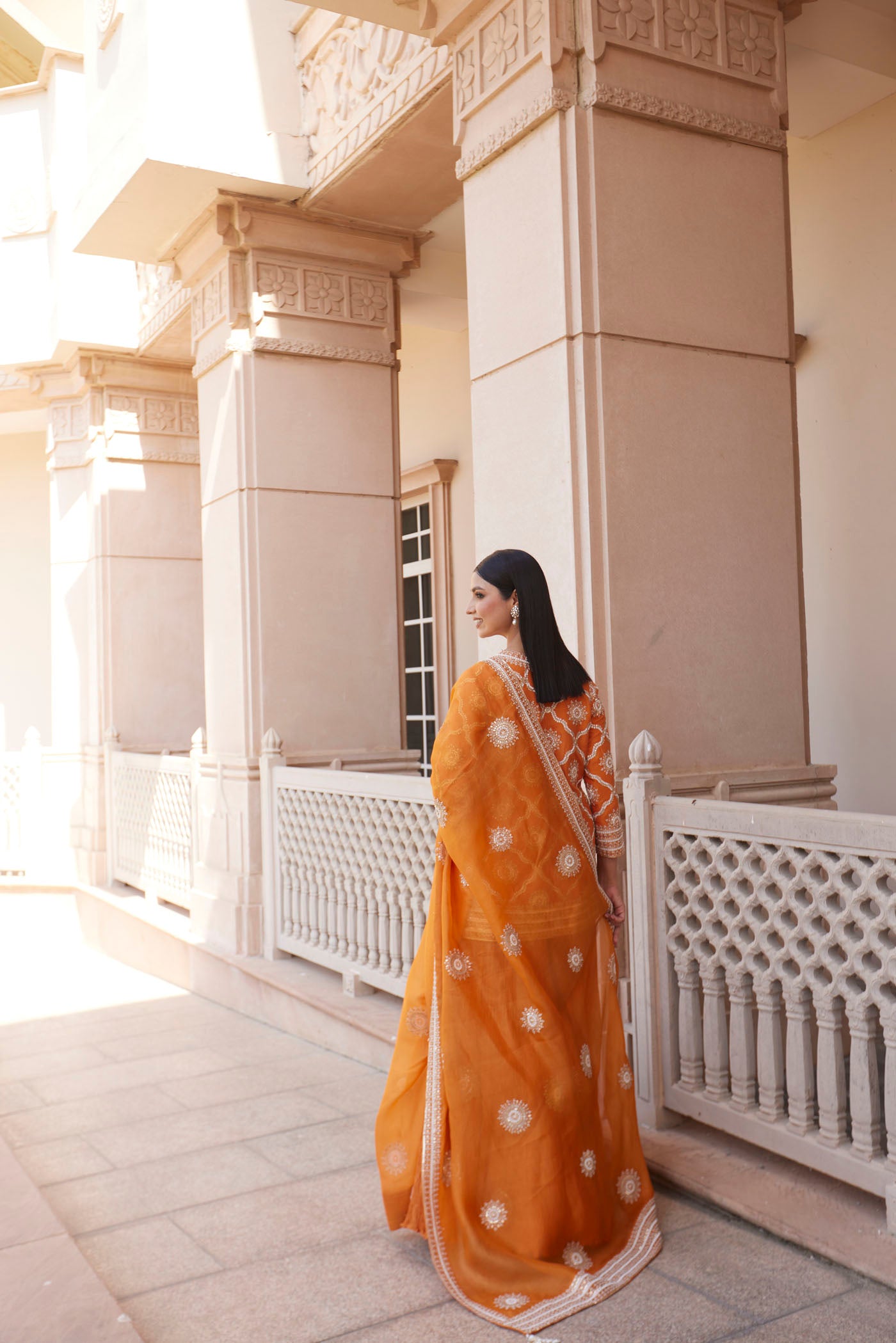 Orange Sharara Set