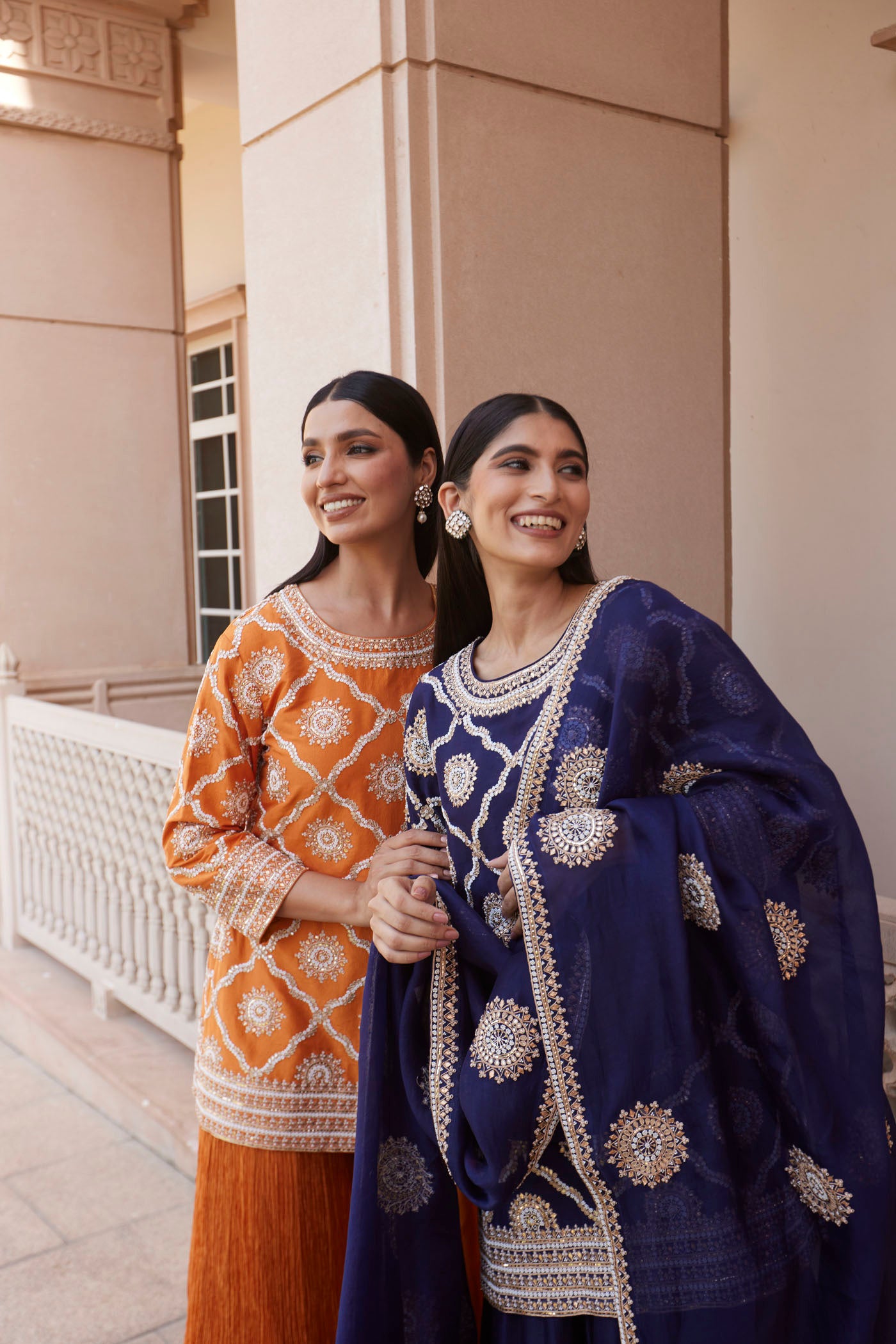 Navy Blue Sharara Set