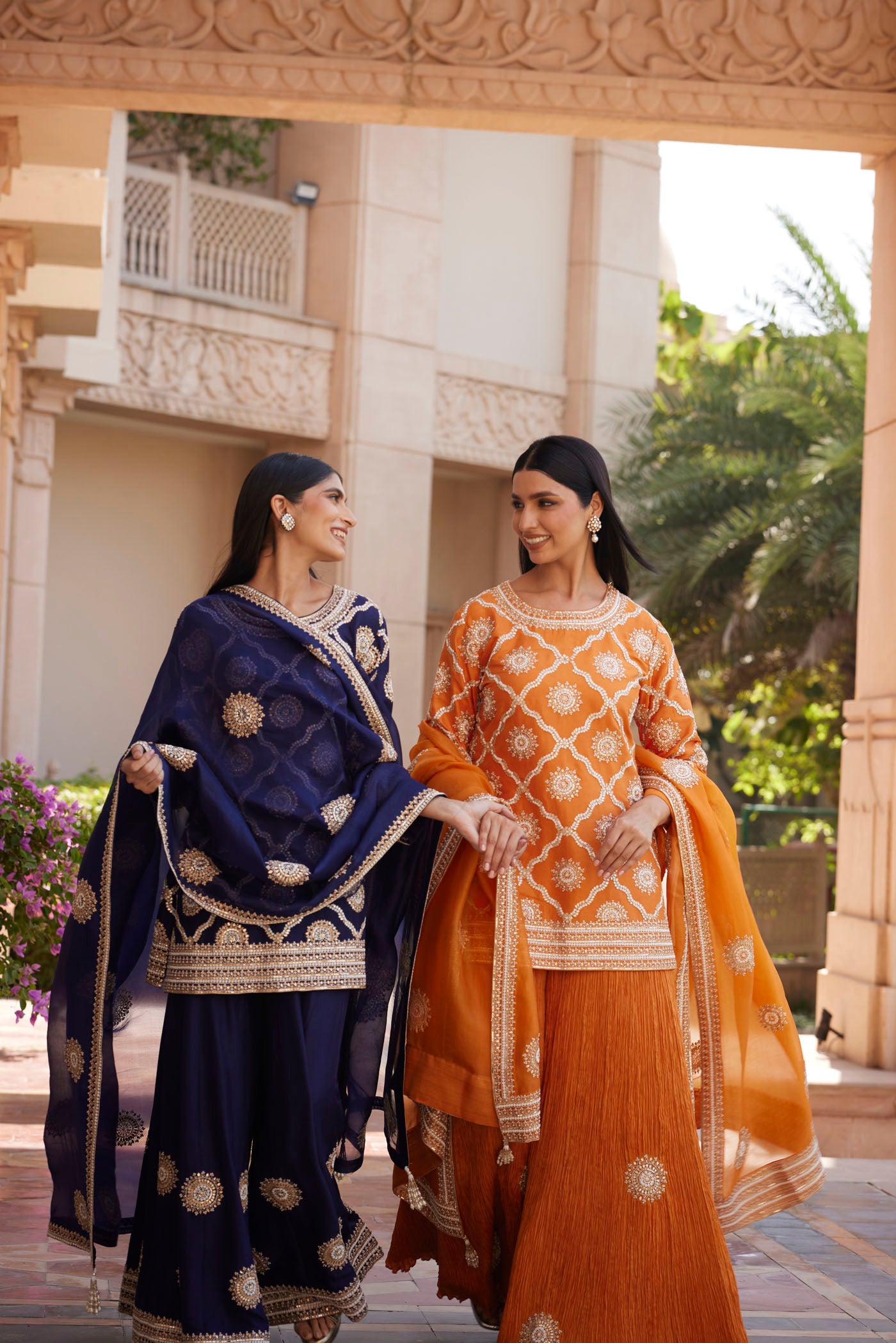 Orange Sharara Set