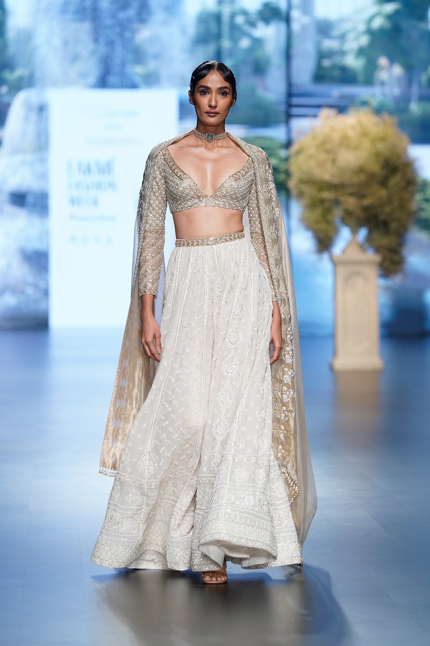 Ivory Embellished Lehenga Set