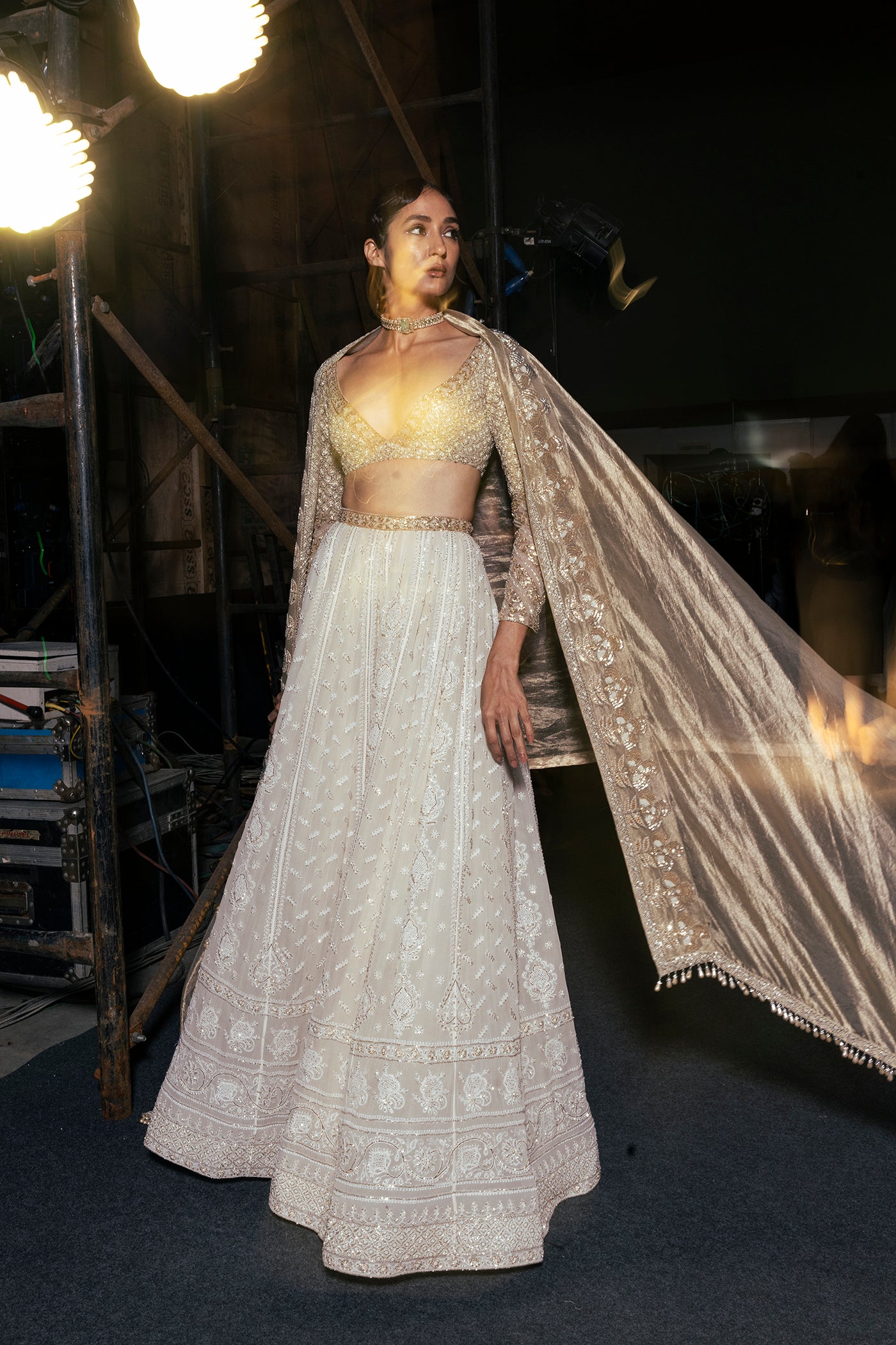 Ivory Embellished Lehenga Set