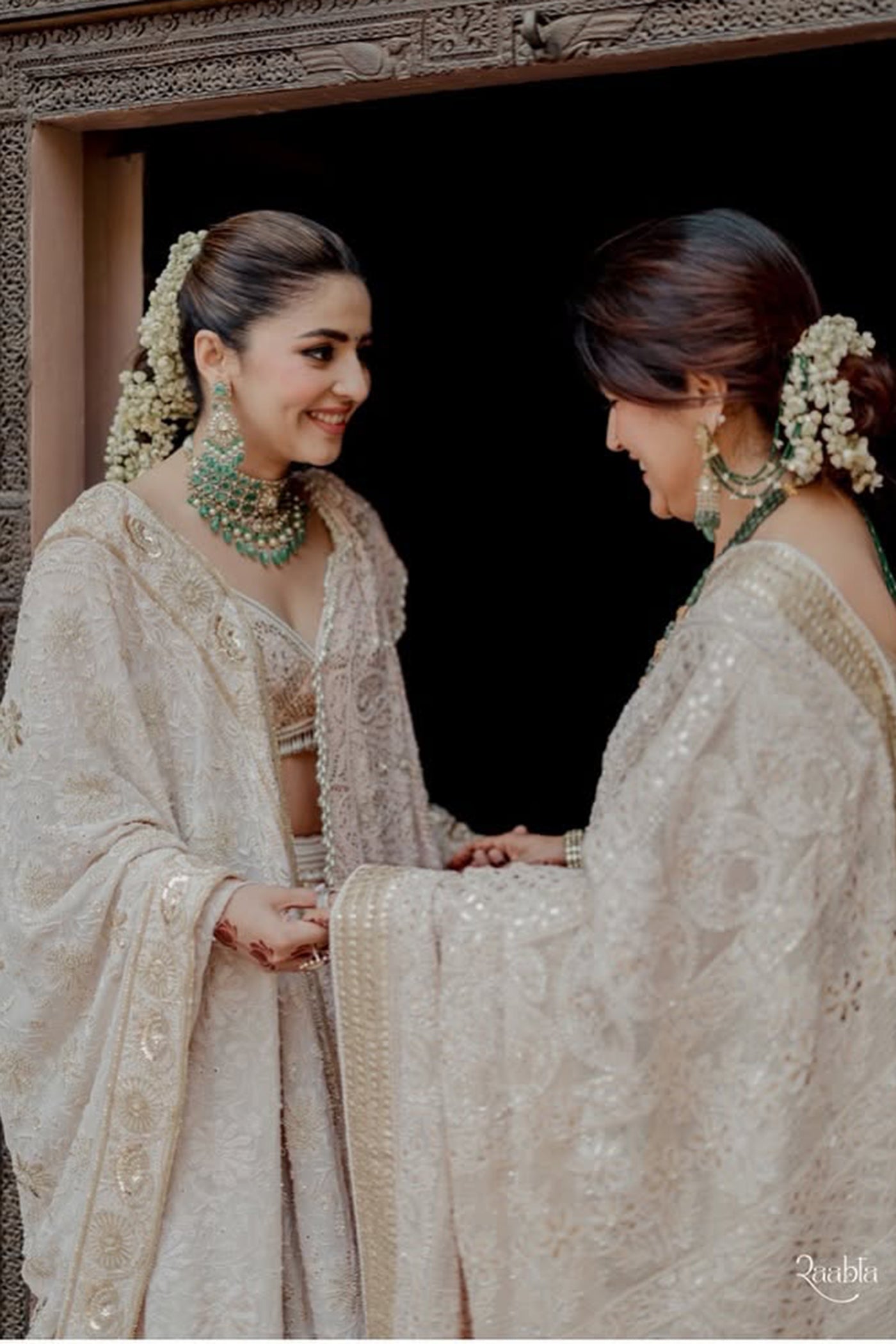 Ivory Mukaish Georgette Chikankari Lehenga Set