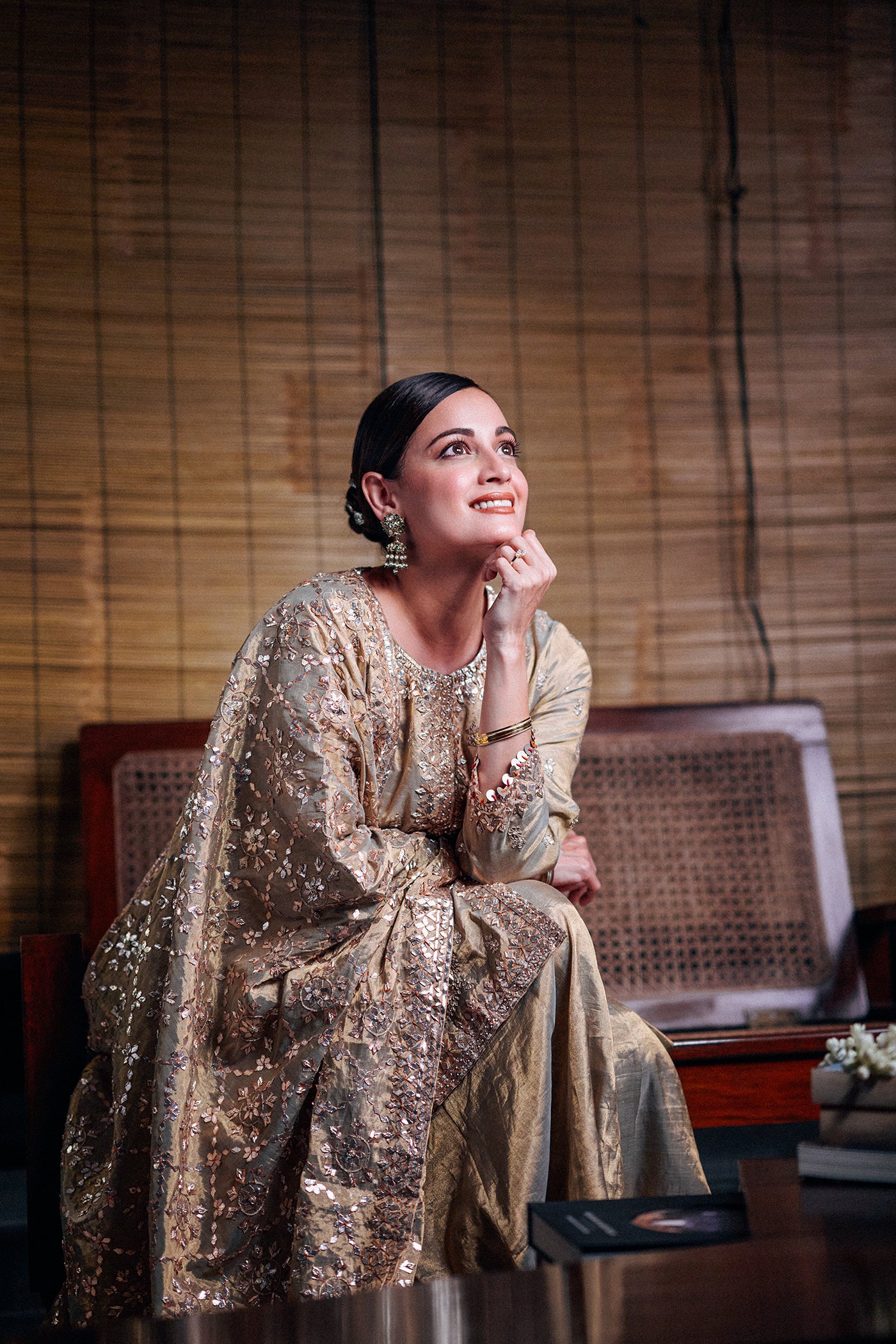 Gold Banarasi Heavy Tissue Sharara Set