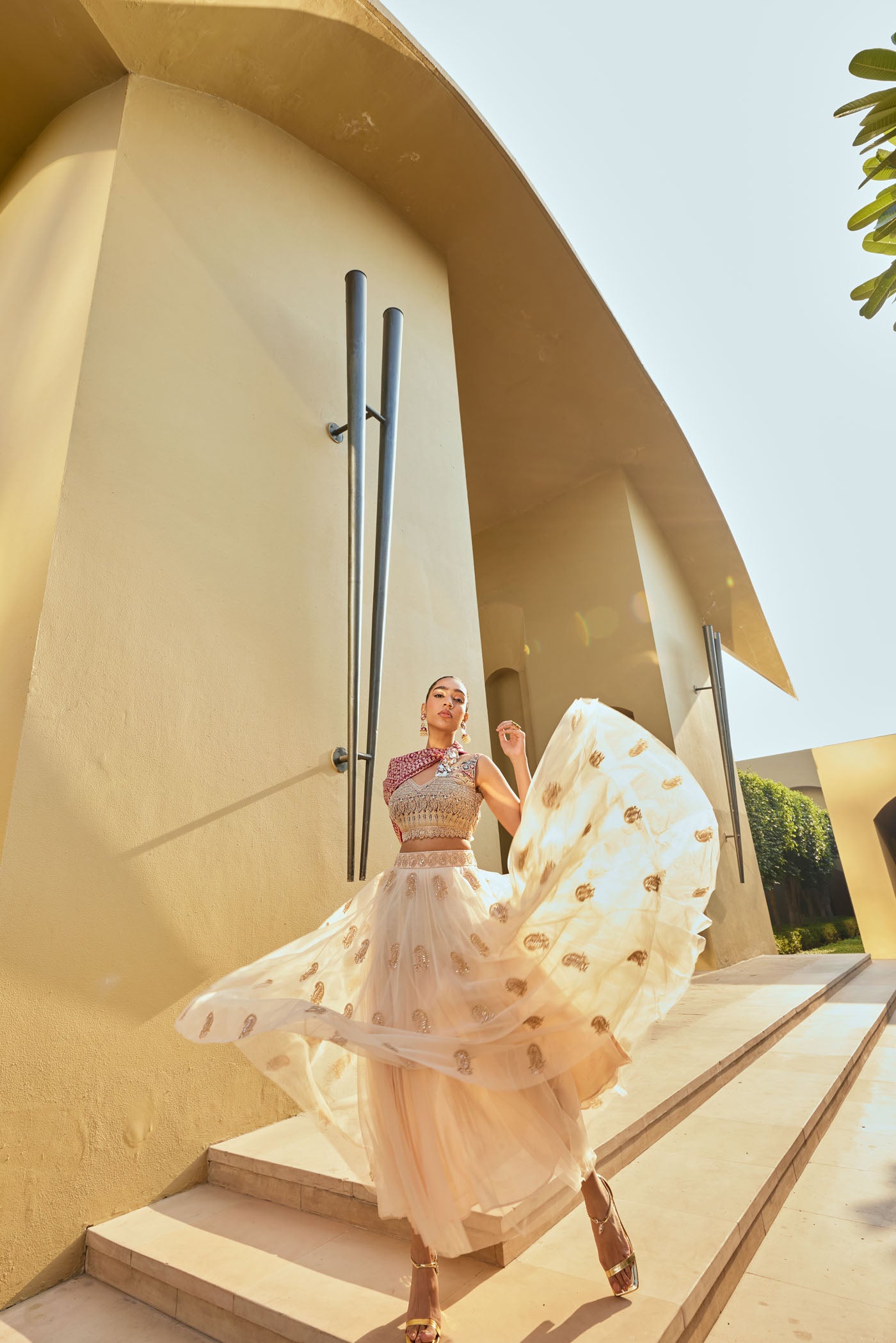 Ivory Gold Lehenga Set