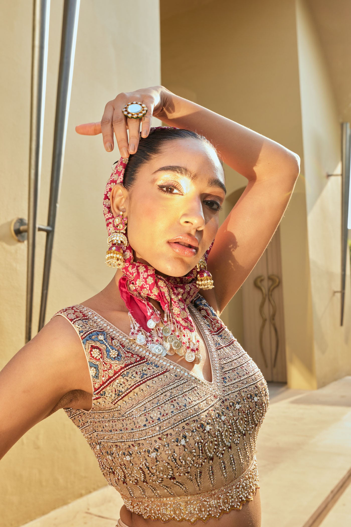 Ivory Gold Lehenga Set