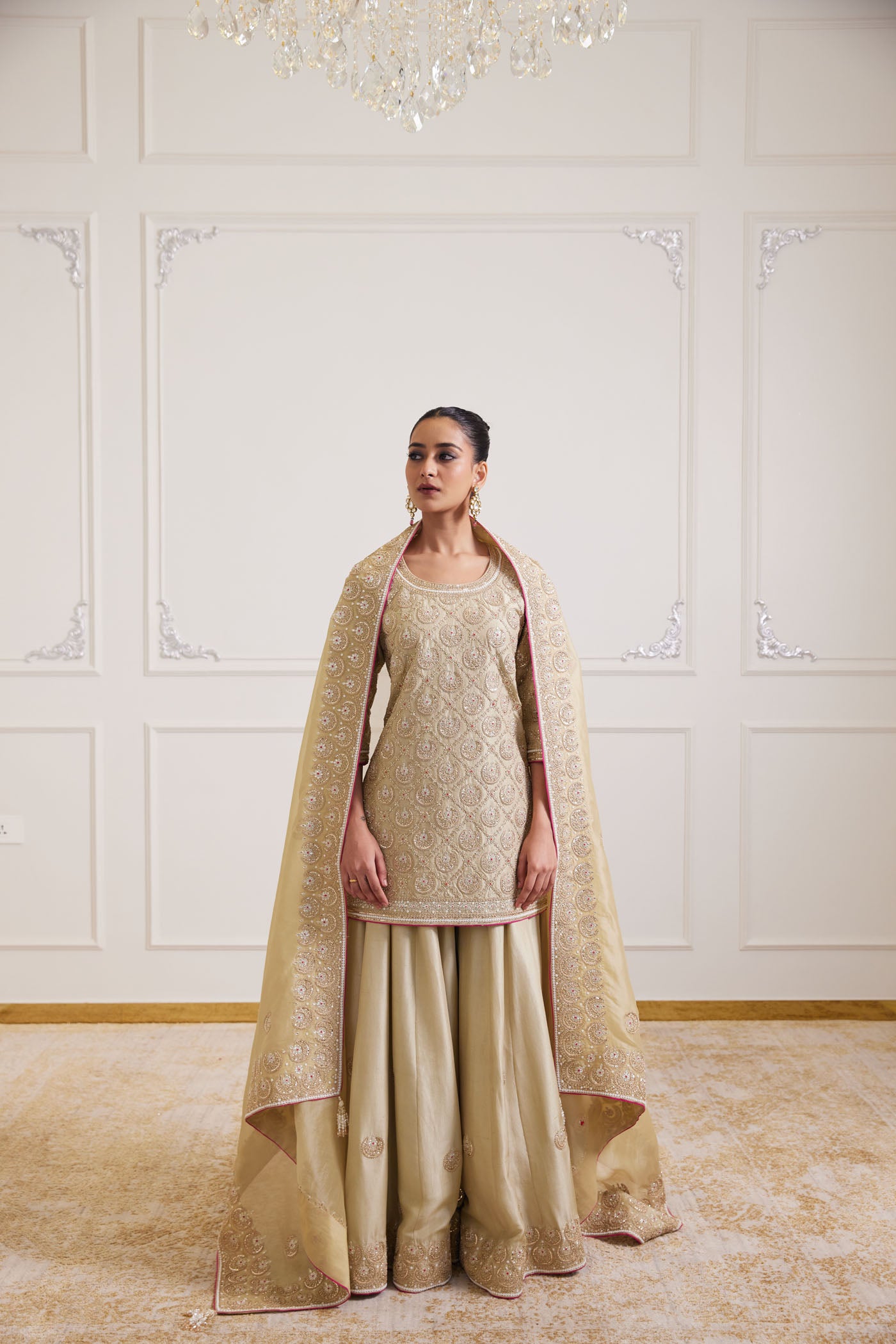 pastel green sharara set with dupatta