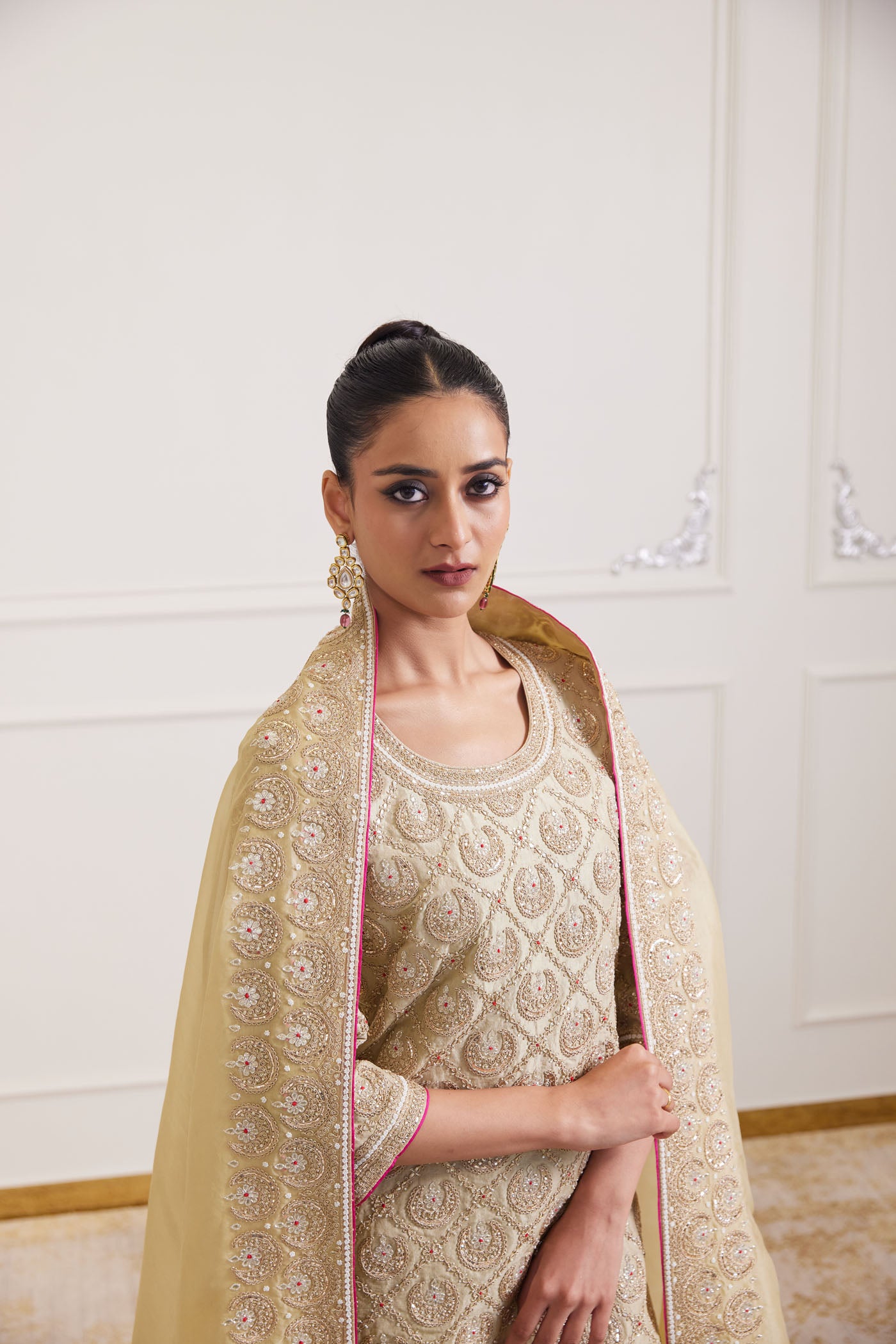 pastel green sharara set with dupatta