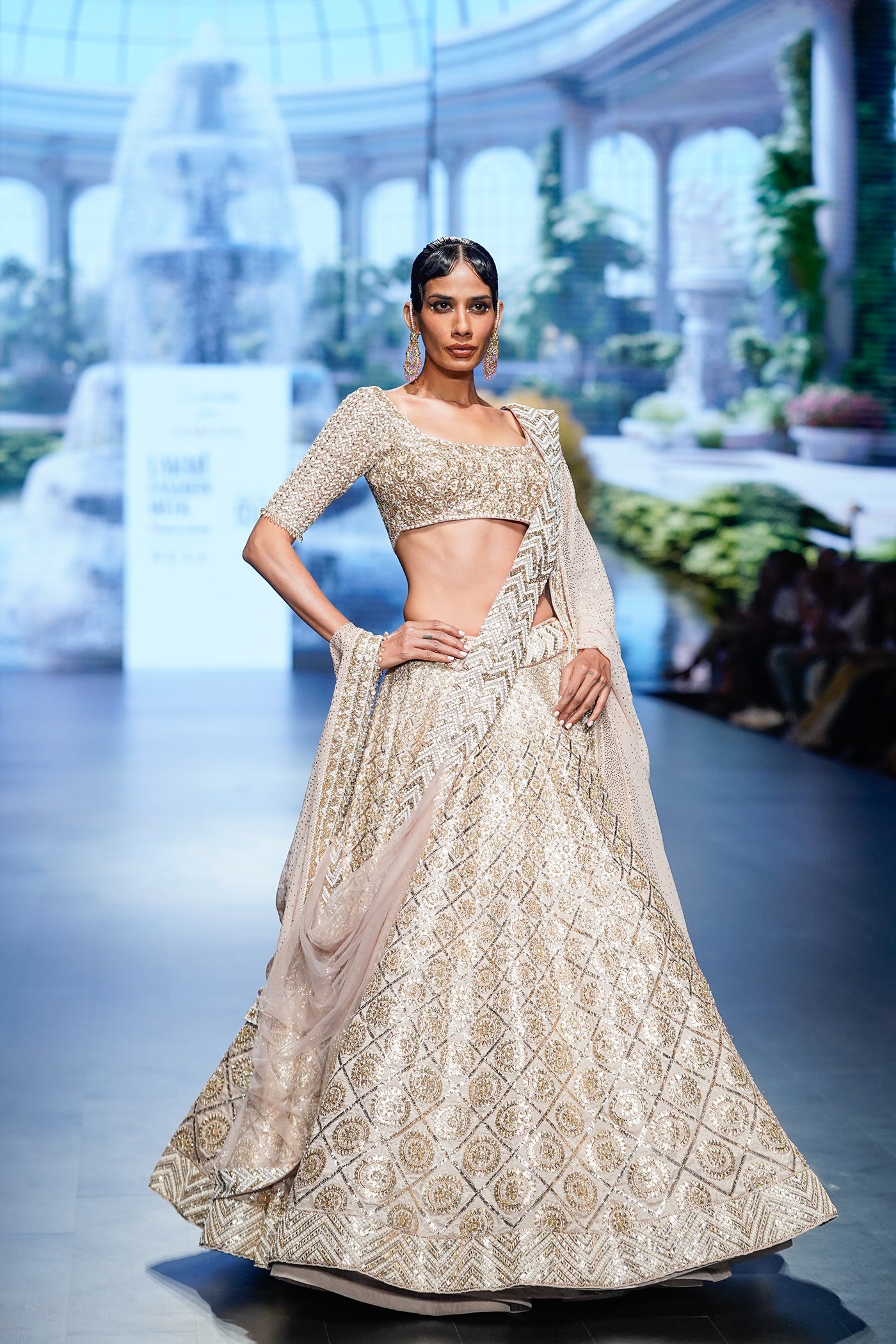 Pale pink Embellished Bridal Lehenga Set