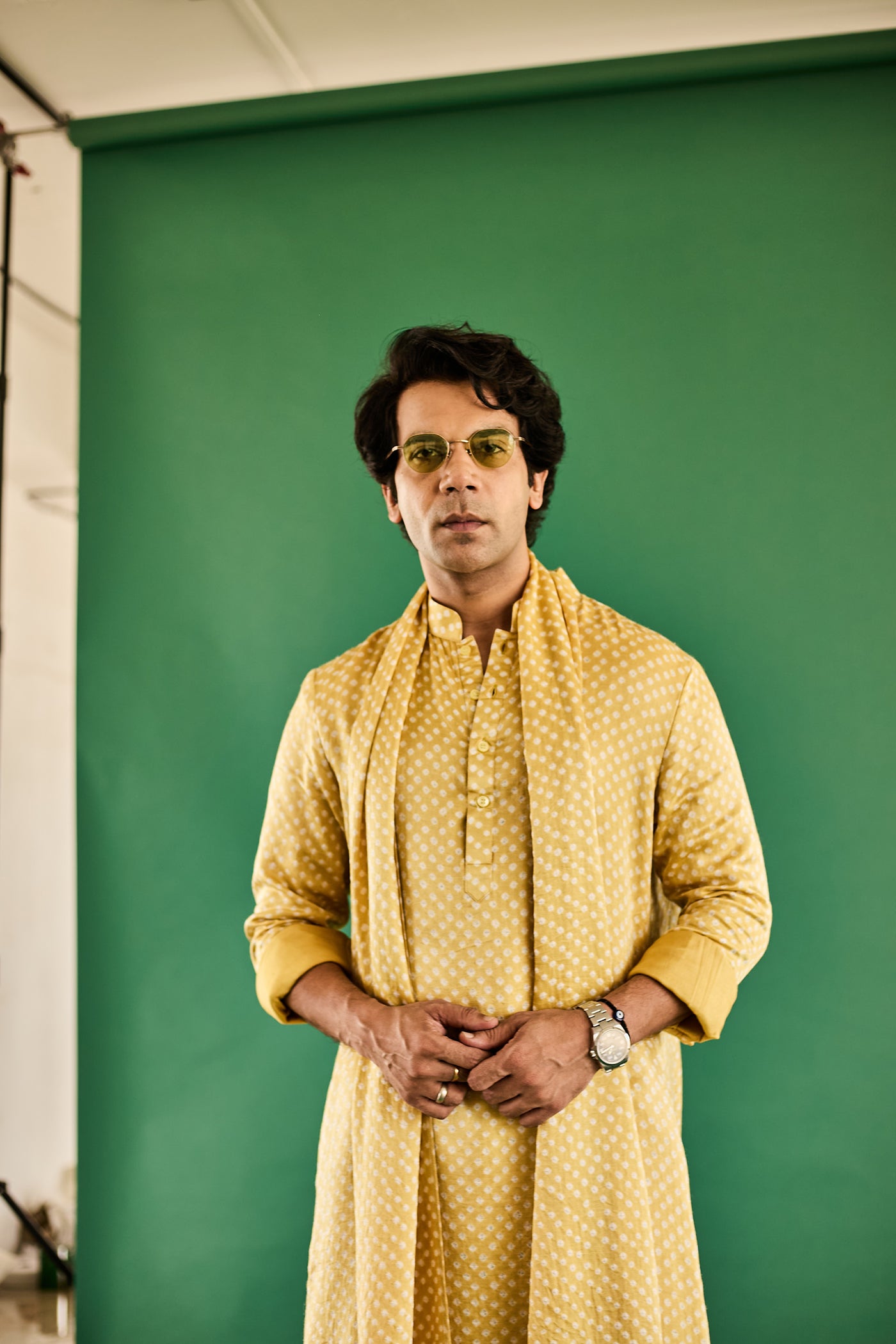 YELLOW DOT BANDHANI GAJJI SILK KURTA SET