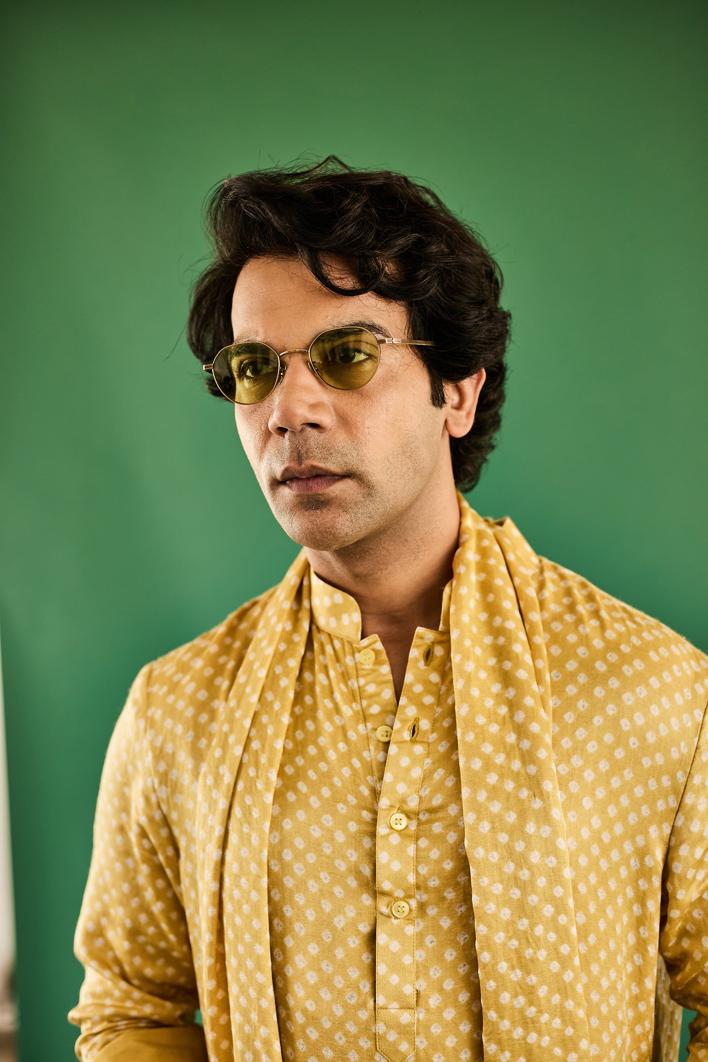 YELLOW DOT BANDHANI GAJJI SILK KURTA SET