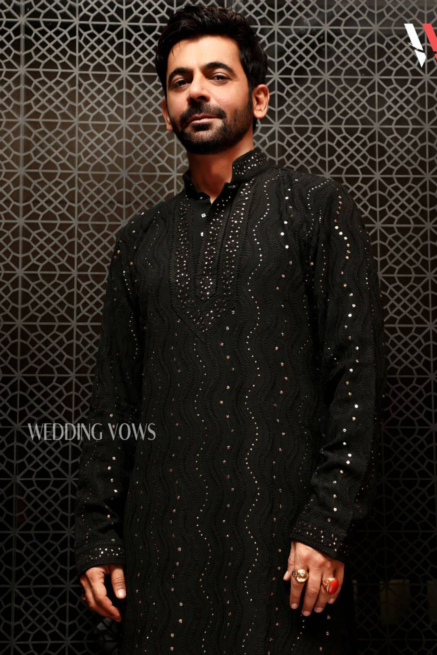 Black Mukaish Kurta Set