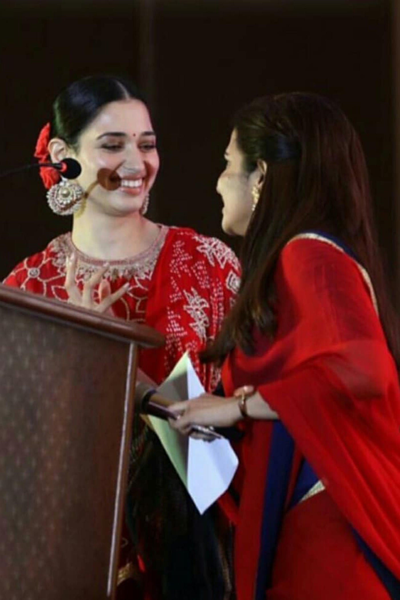 Red Silk Crushed Sharara Set