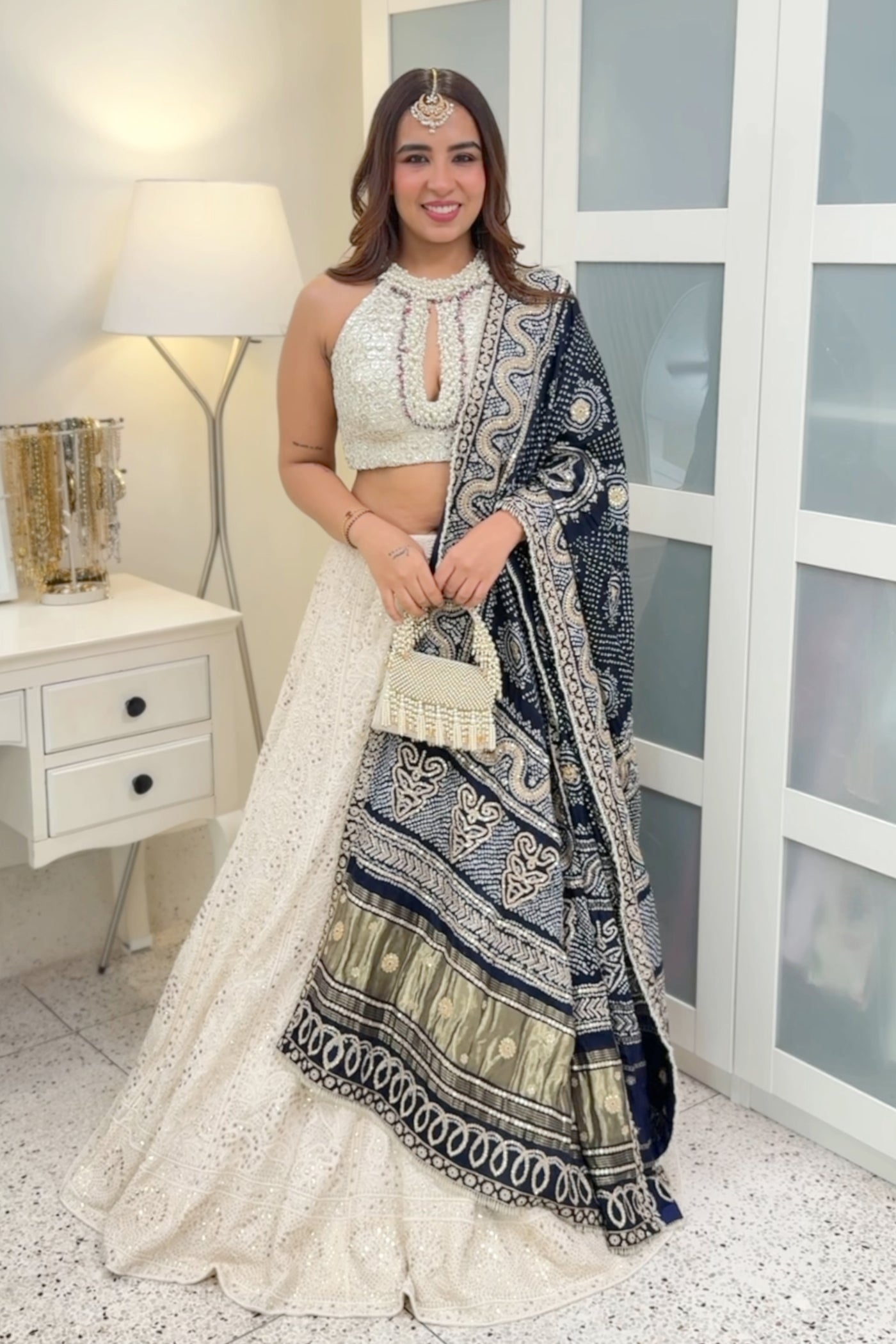 MAGGI IN Ivory Chikankari Lehenga Set