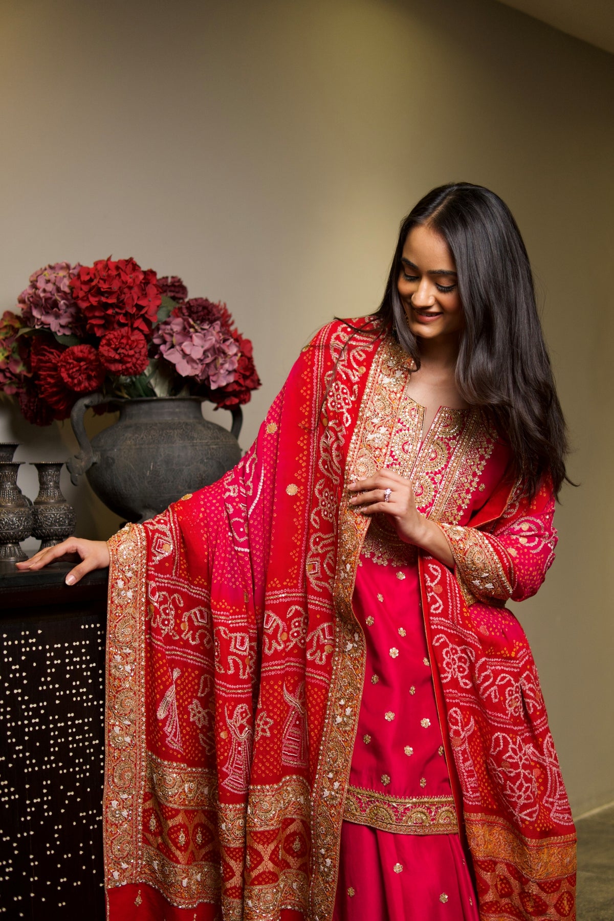 Vanya Bahl In Shahi Rani Bandhani Sharara Set
