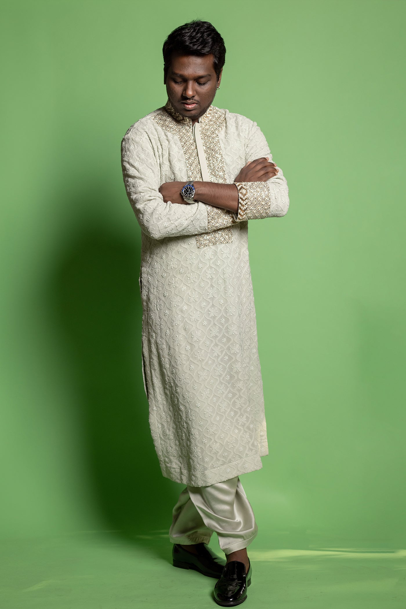 Mint Embroidered Kurta Set