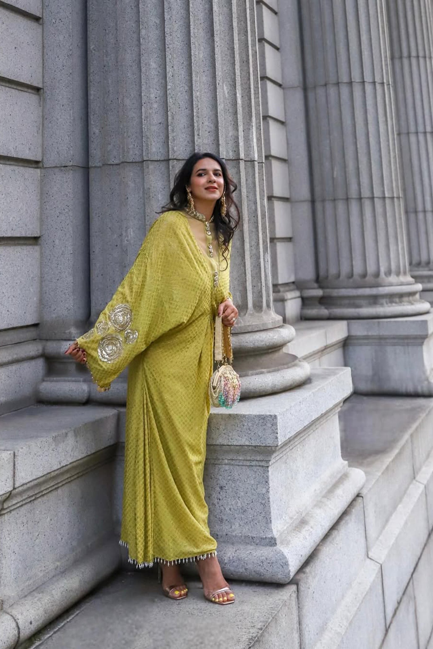 Mehendi Green Kaftan Set