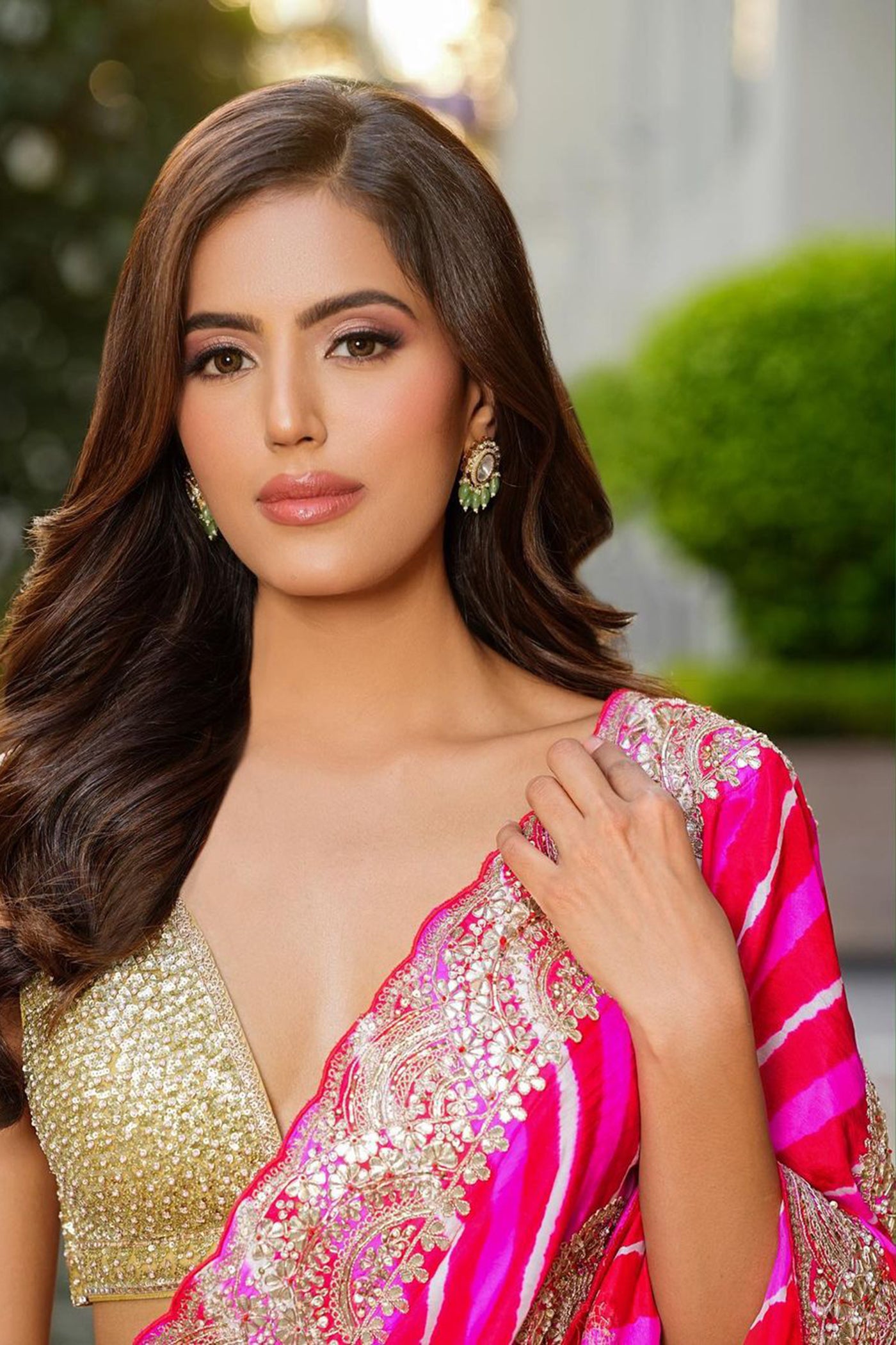 Olive green Embroidered Lehenga Set