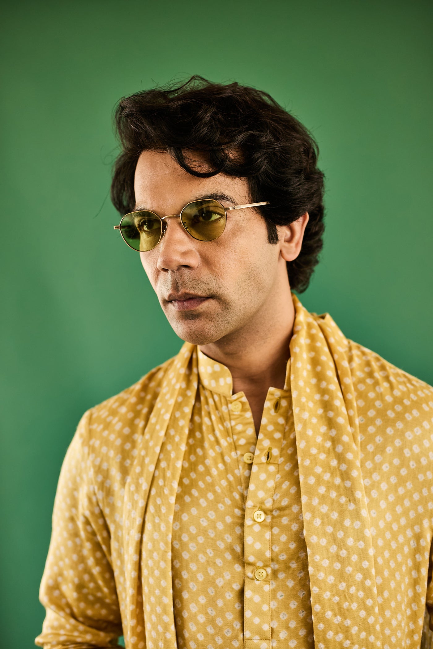 YELLOW DOT BANDHANI GAJJI SILK KURTA SET