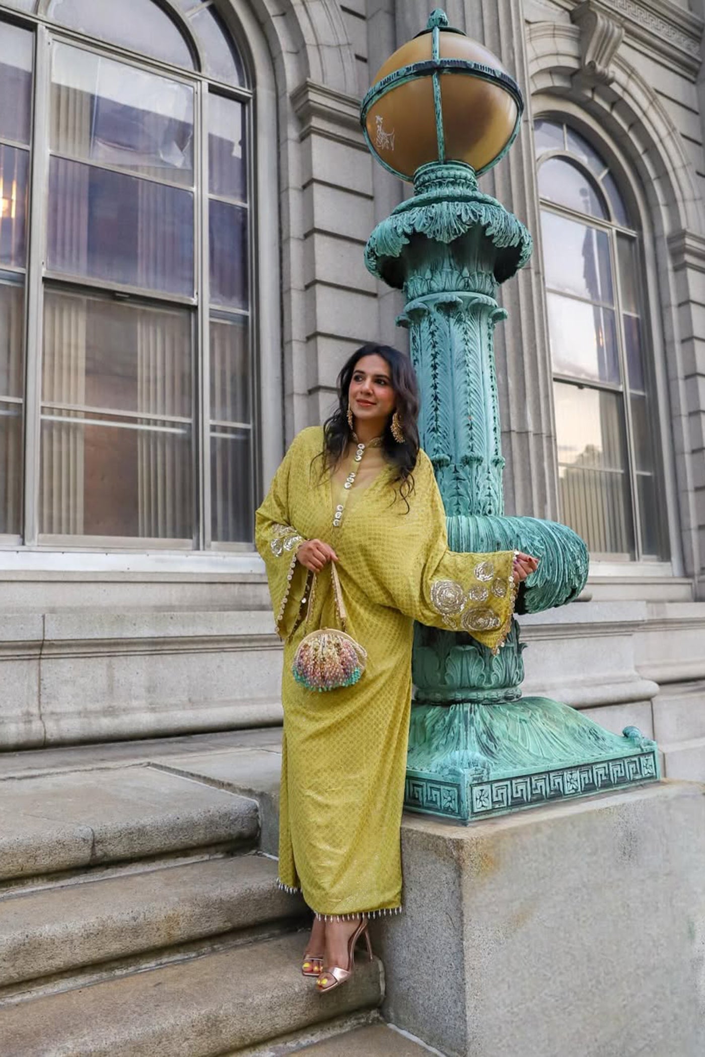 Mehendi Green Kaftan Set