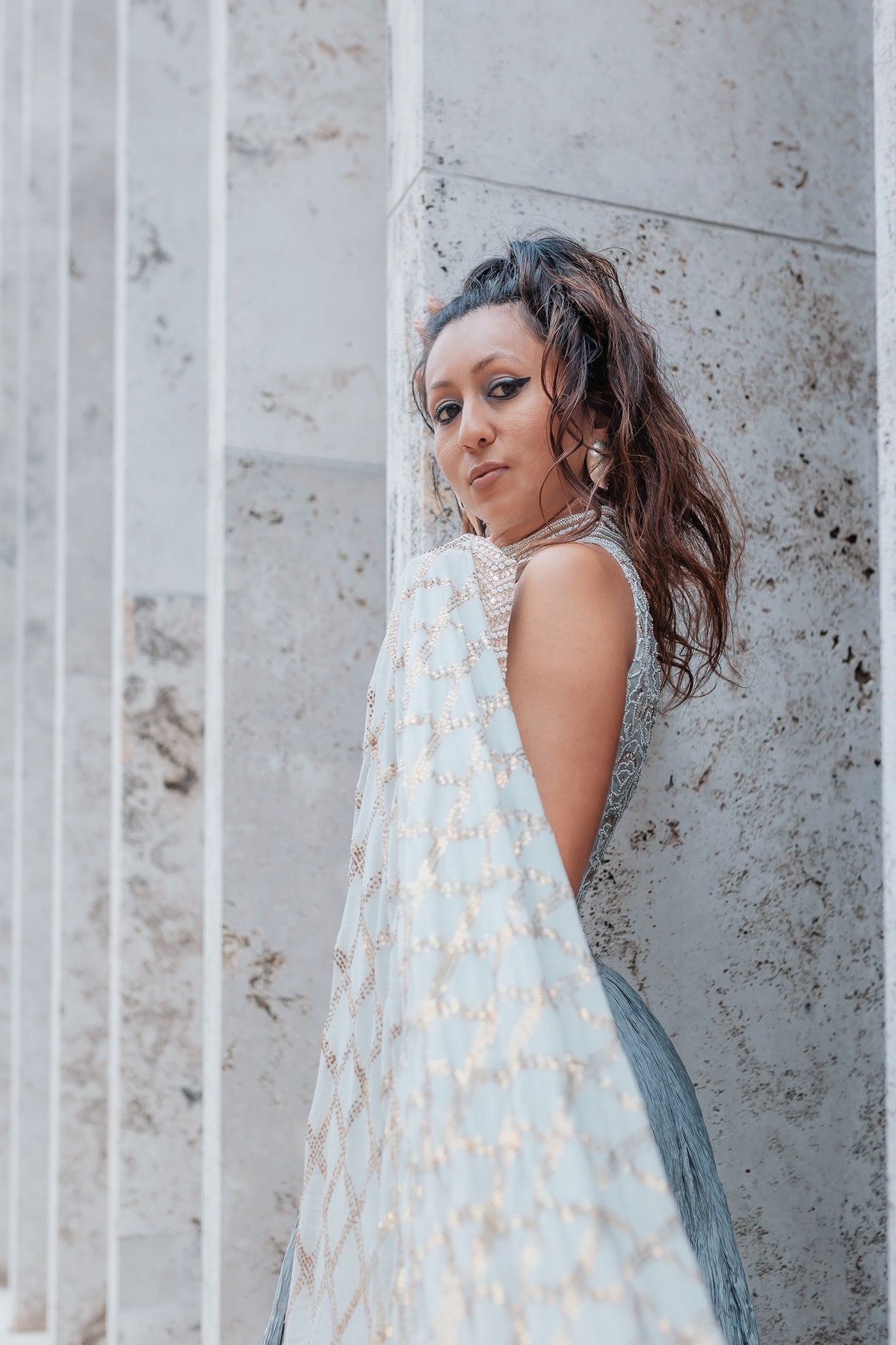 Ice Blue Crush Lehenga Set