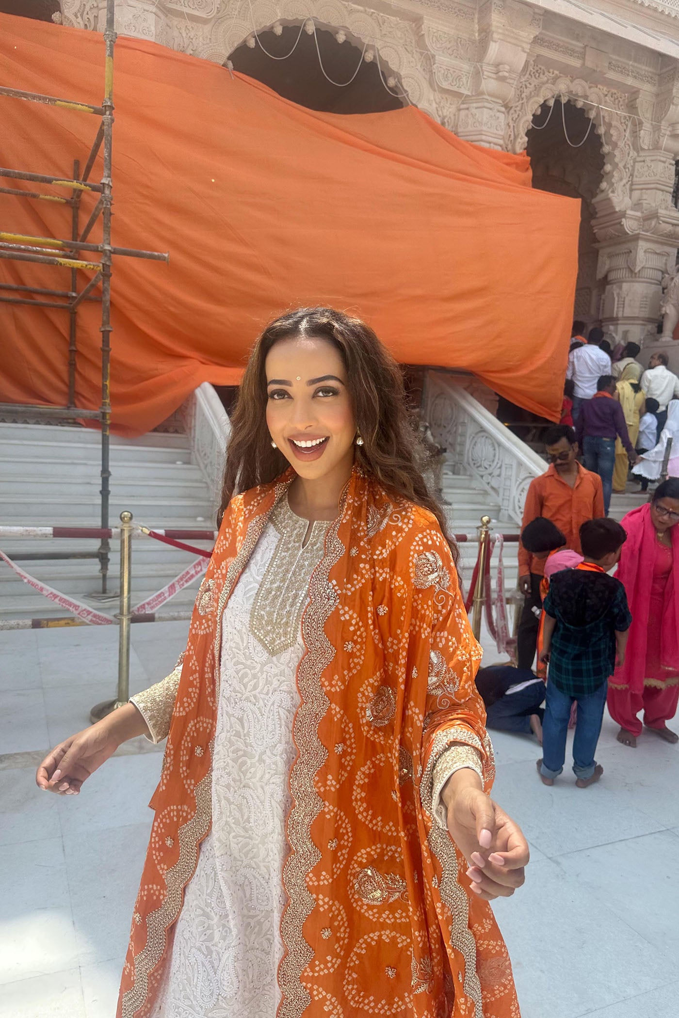 Ivory Georgette Lucknowi Kurta Set