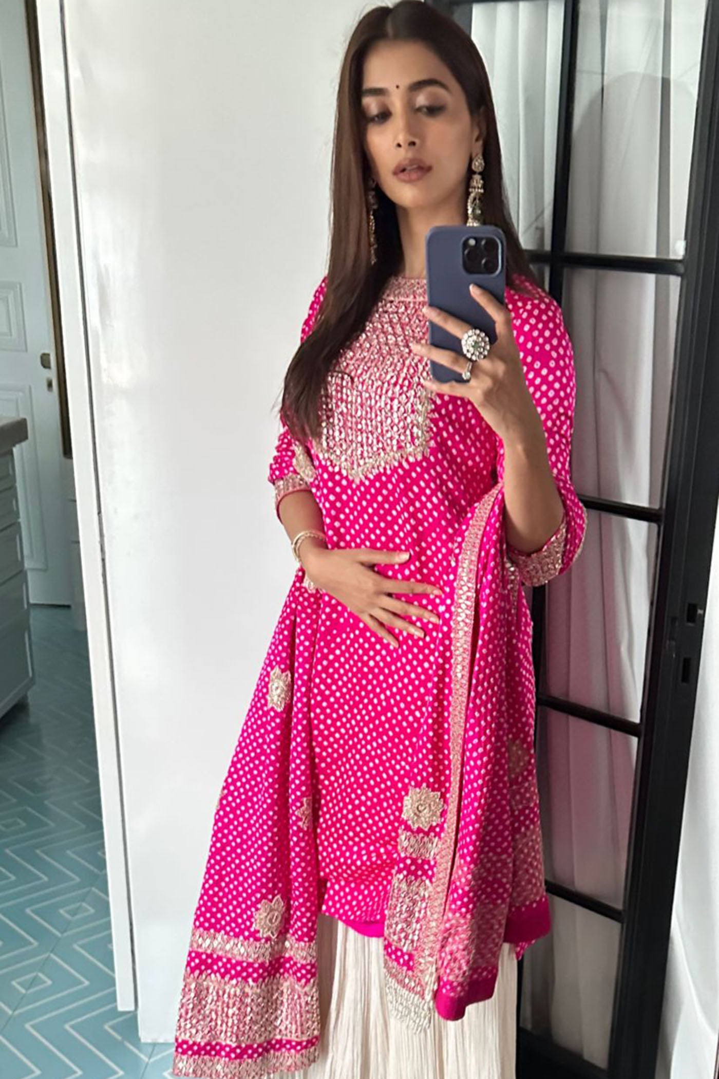 Pink Bandhani Sharara Set